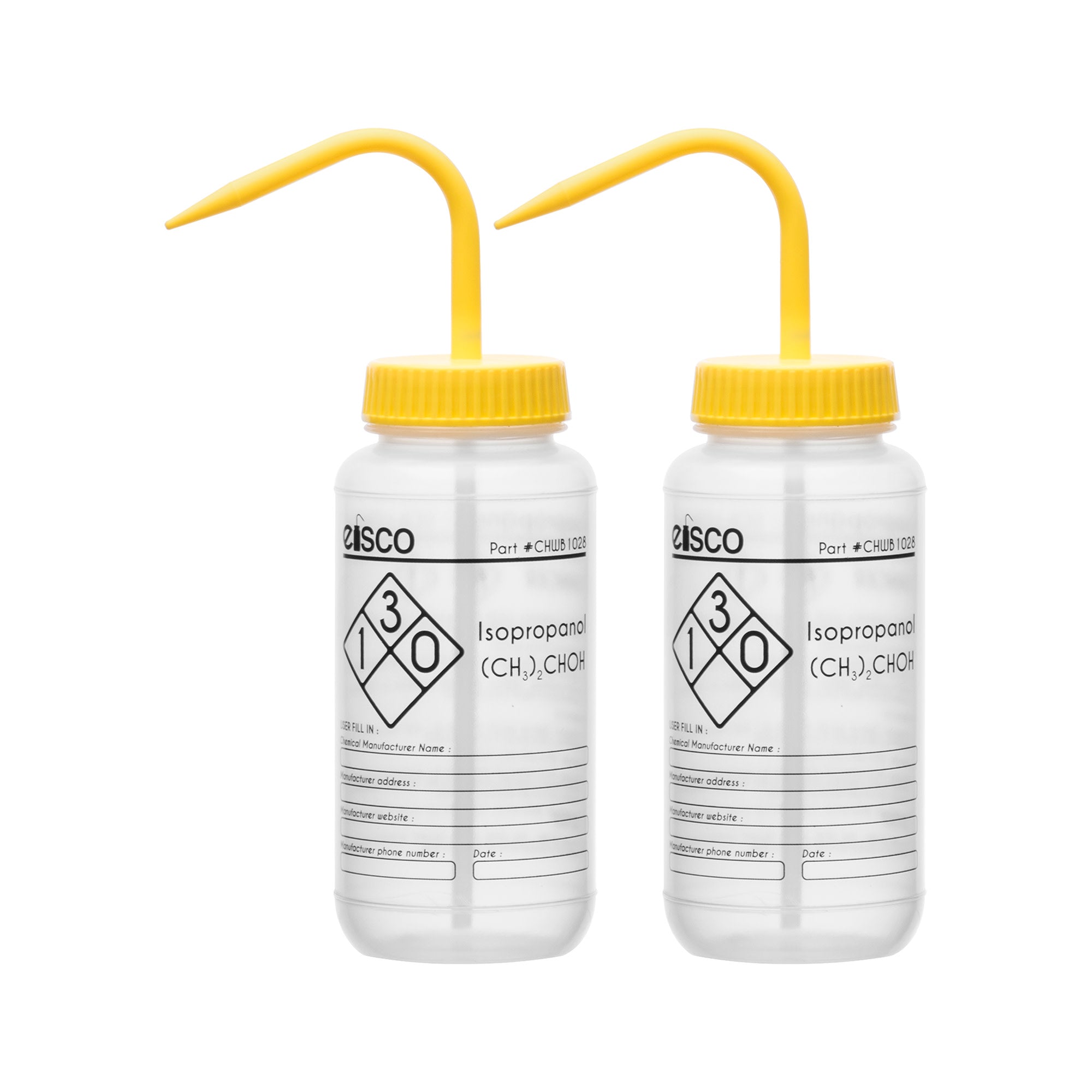 2PK Performance Plastic Wash Bottle, Isopropanolr, 500 ml - Labeled (1 Color)