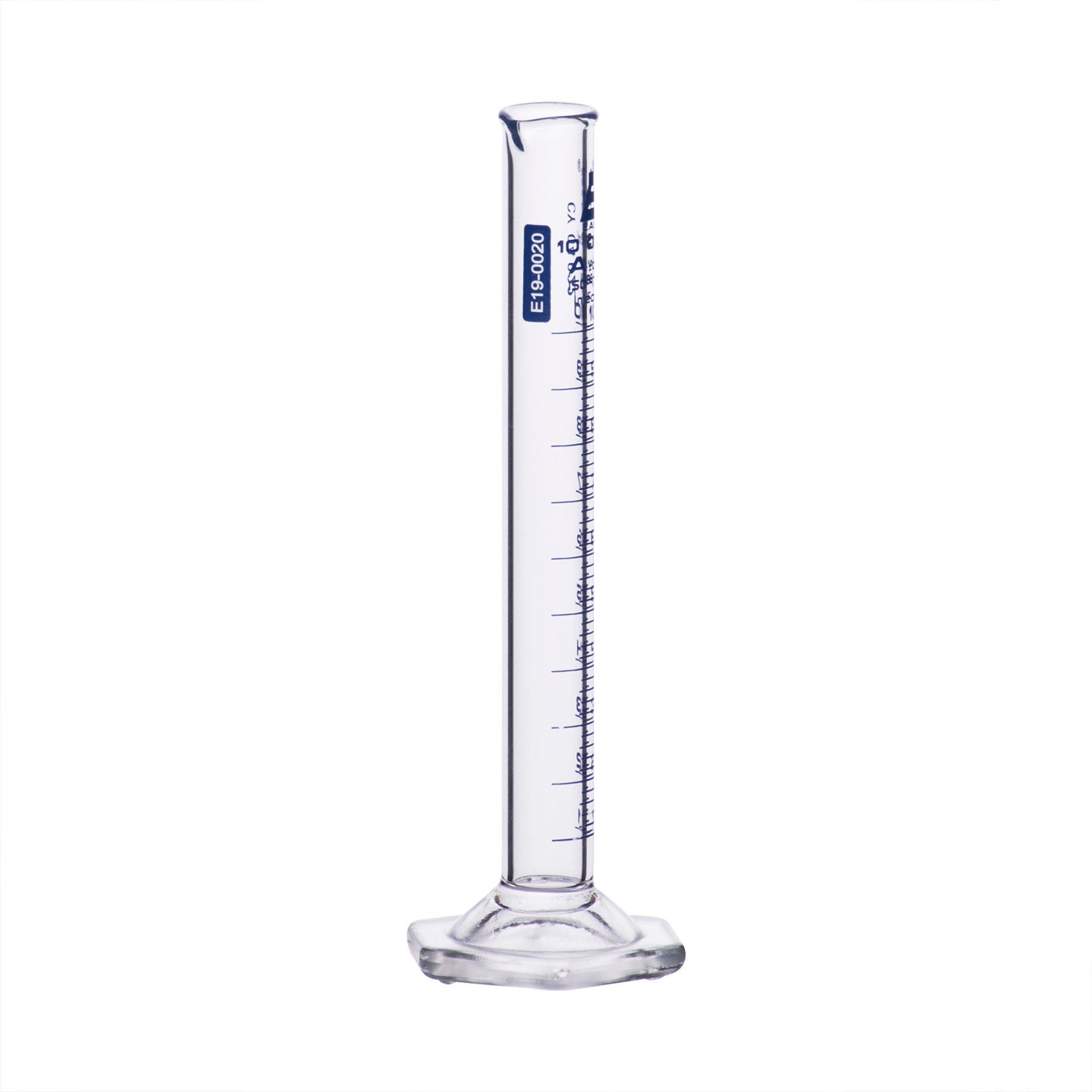 Borosilicate Glass Graduated Cylinder with Hexagonal Base, 10 ml, Class A with Individual Work Certificate