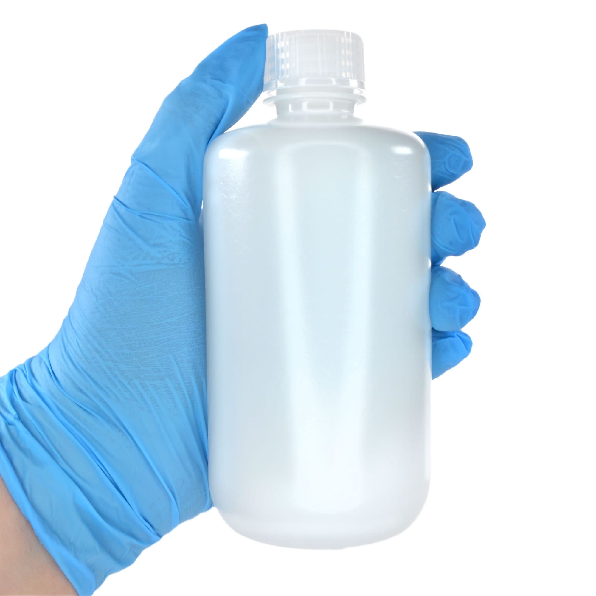 Pack of 12, 250mL Narrow Mouth HDPE Translucent Reagent Bottles with Polypropylene Caps, Non-Sterile