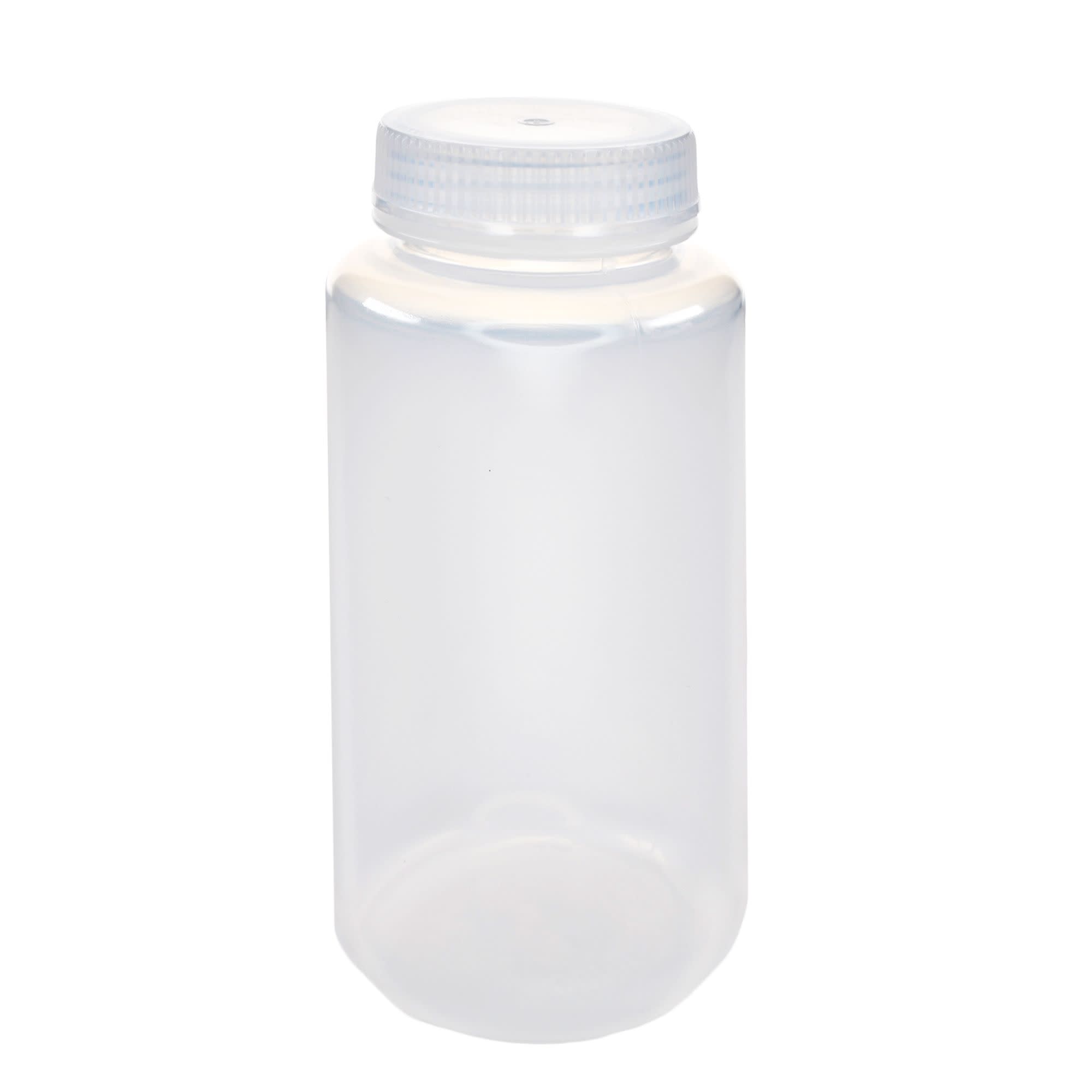 500mL Wide Mouth Polypropylene Translucent Reagent Bottles with Polypropylene Caps, Pack of 12, Non-Sterile