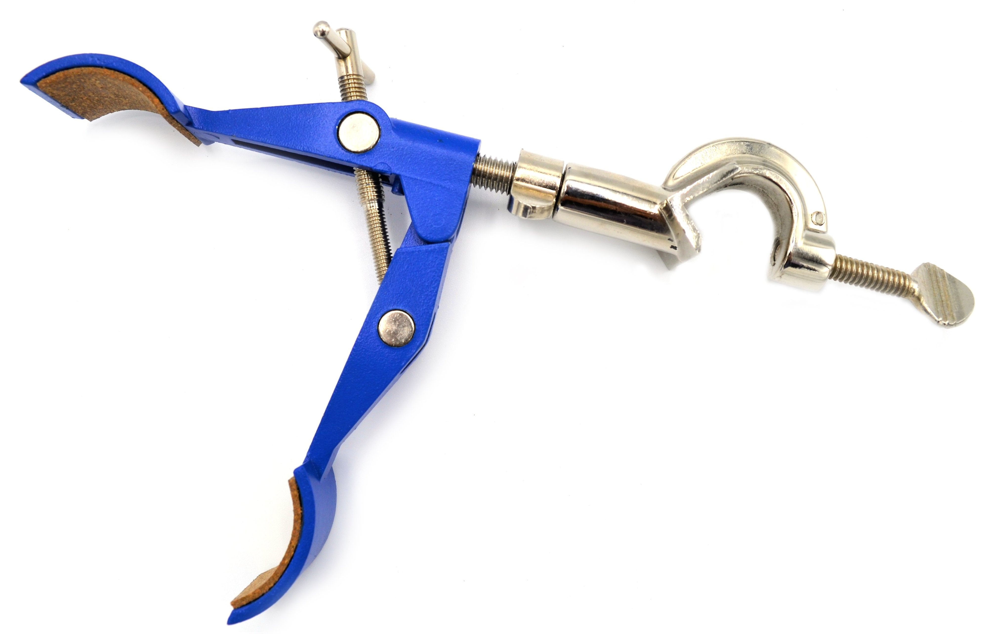 2 Prong, Cork Lined, Lab Clamp with Boss Head,  4.625" (11.7 cm) Maximum Clamp Opening