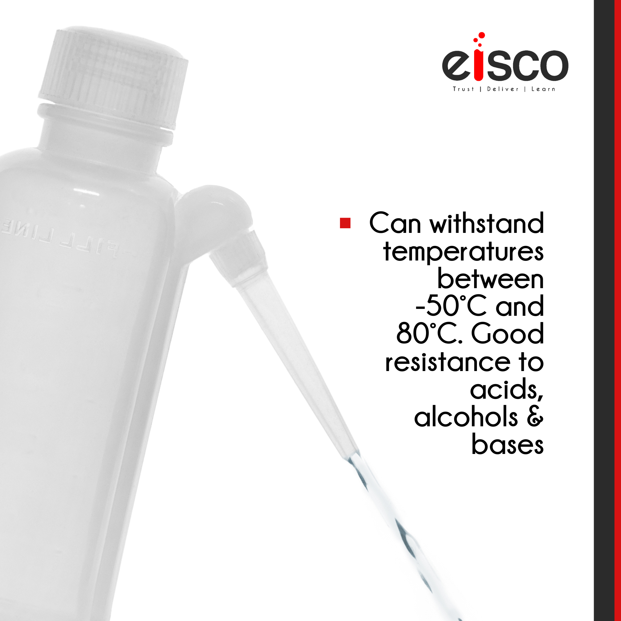 Low Density Polyethylene (LDPE) Wash Bottle, 500 ml, Non Flexible Integrated Delivery Tube