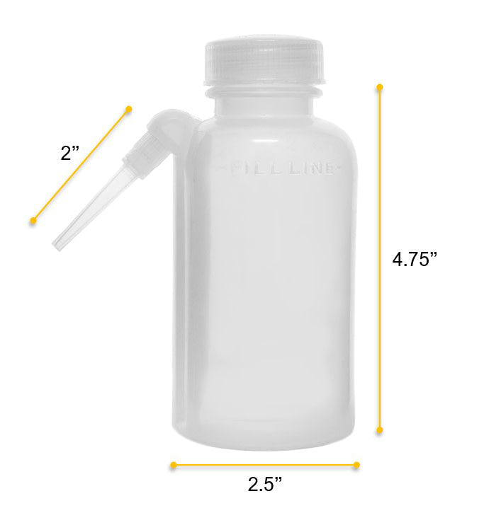Low Density Polyethylene (LDPE) Wash Bottle, 250 ml, Non Flexible Integrated Delivery Tube
