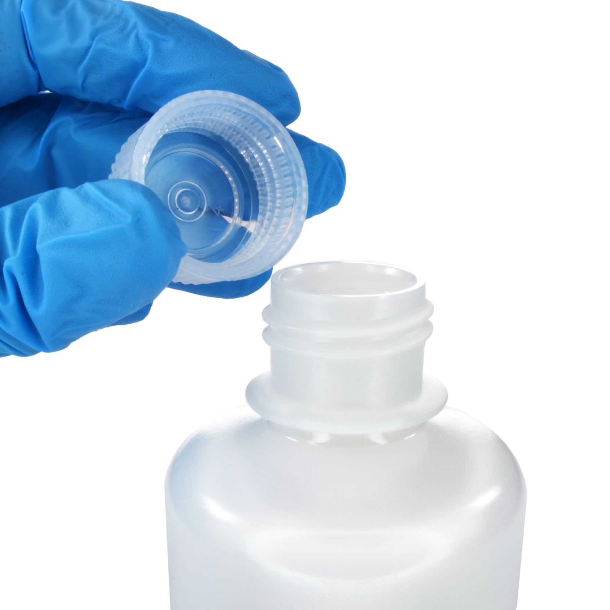Pack of 12, 125mL Narrow Mouth HDPE Translucent Reagent Bottles with Polypropylene Caps, Non-Sterile