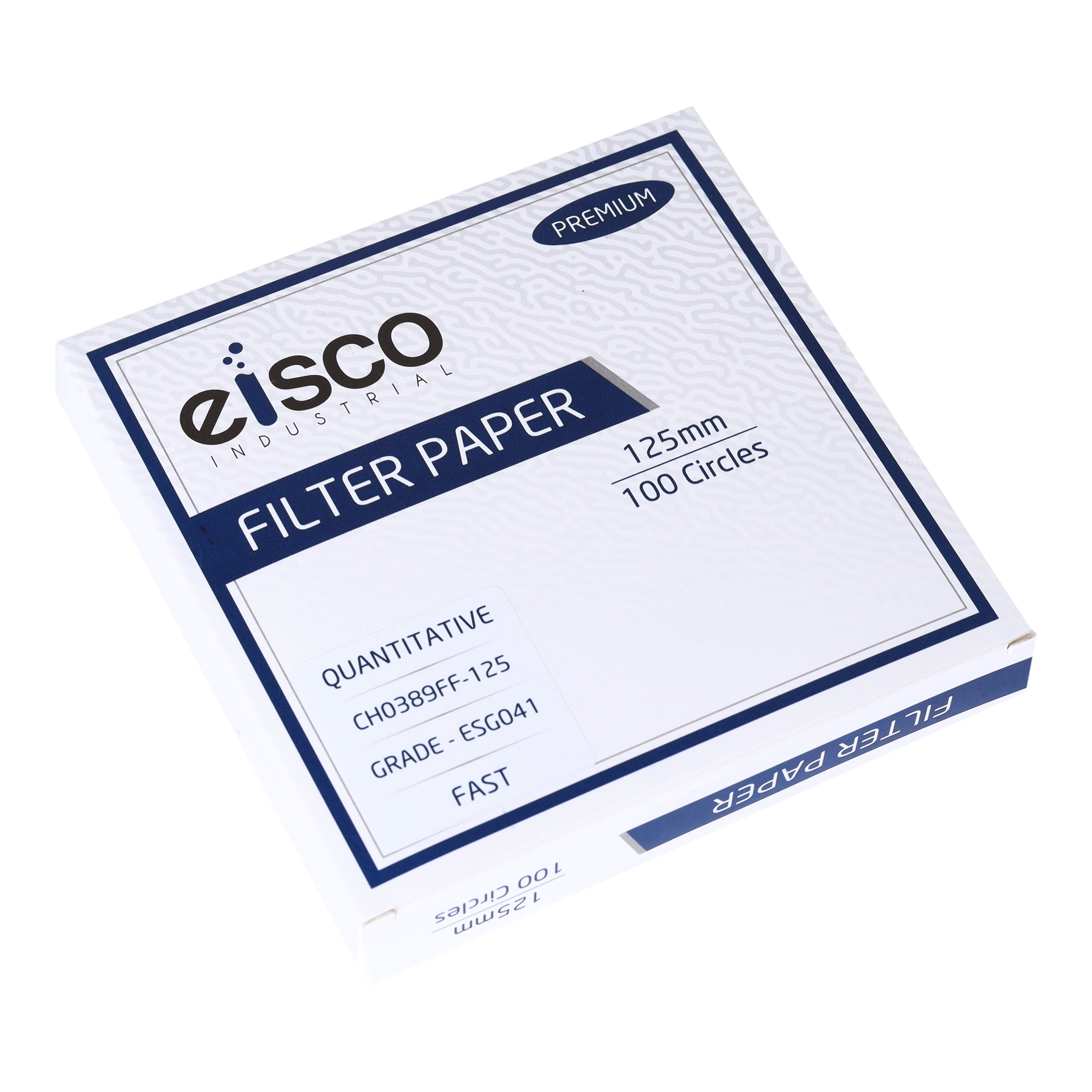 Premium Quantitative Filter Paper, 125mm, Ashless, Grade ESG041, Pack of 100