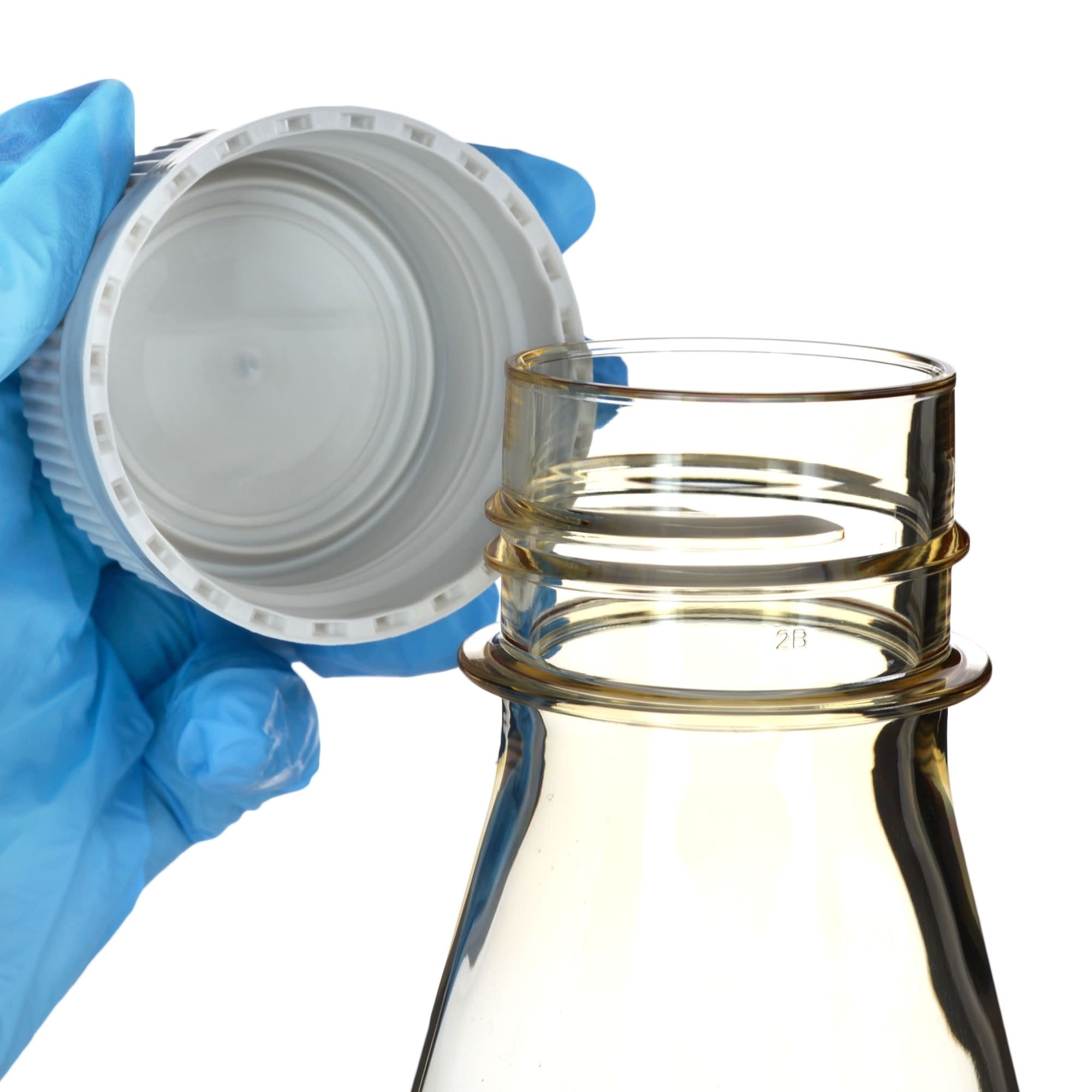 Pack of 12, 500mL Sterile Polycarbonate Erlenmeyer Flasks, Non-Vented, Flat Bottom, Gamma Sterilized, USP Class VI, Lab-Grade