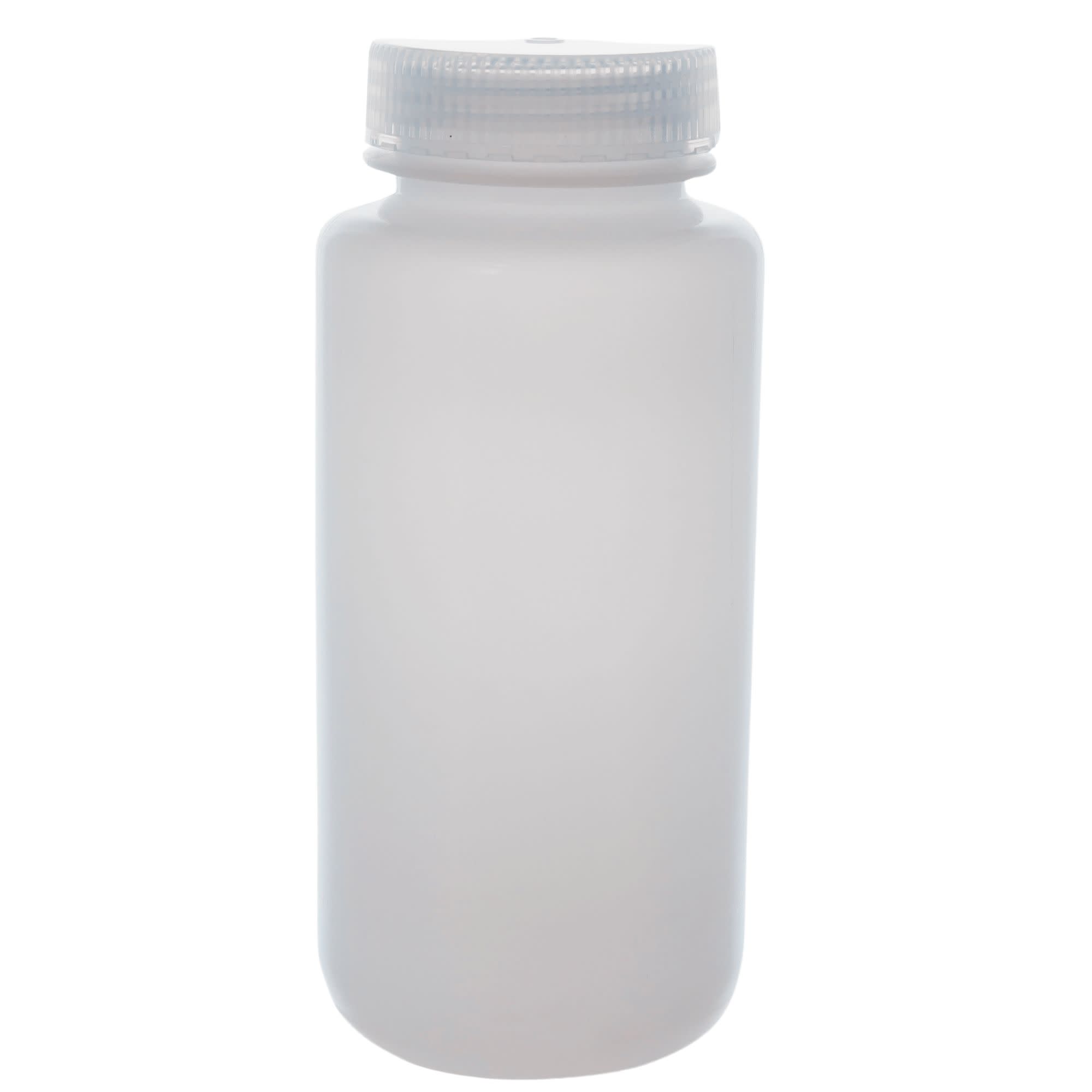 500mL Sterile Wide Mouth HDPE Reagent Bottles with Polypropylene Caps, Pack of 12