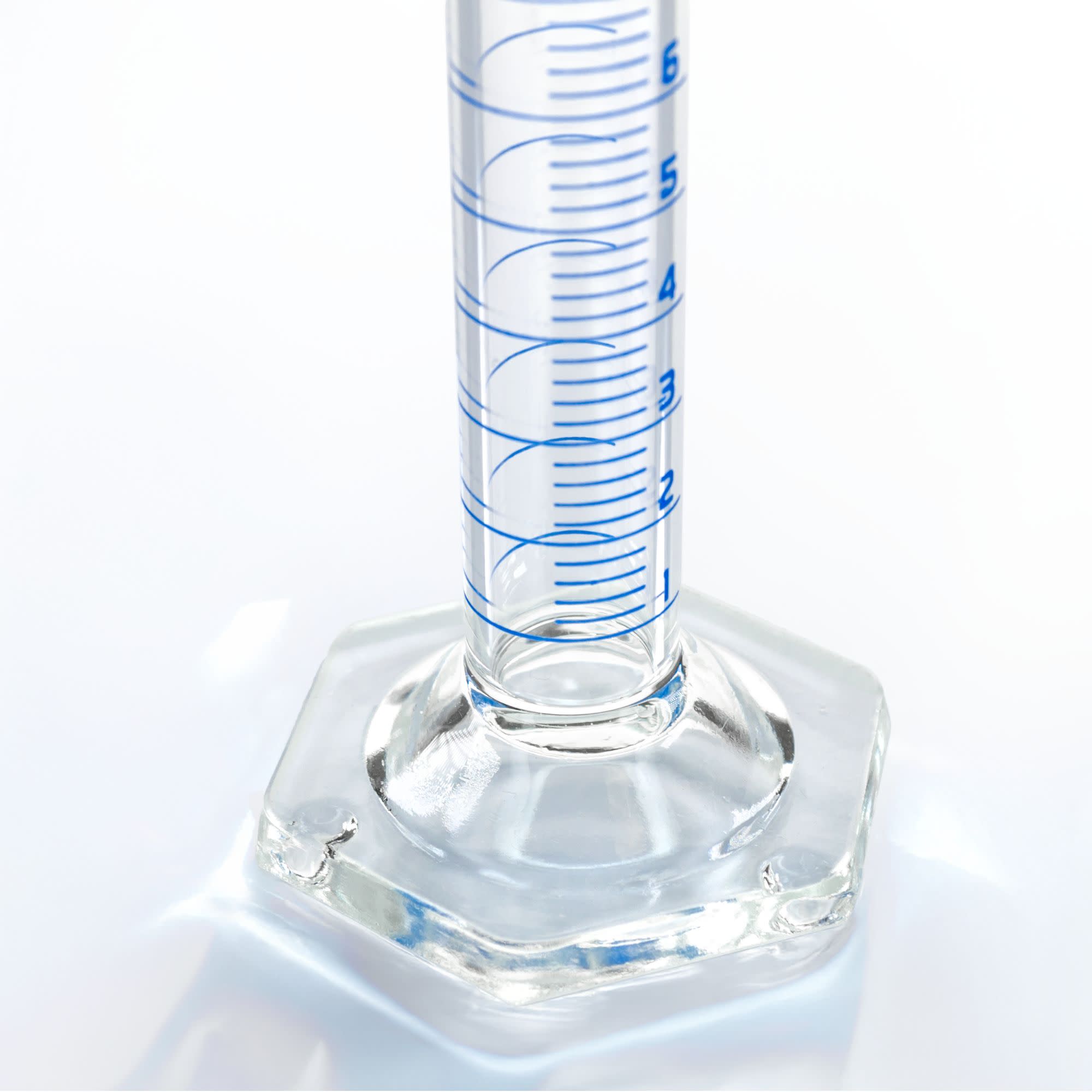 Borosilicate Glass Graduated Cylinder with Hexagonal Base, 10 ml, Class A with Individual Work Certificate
