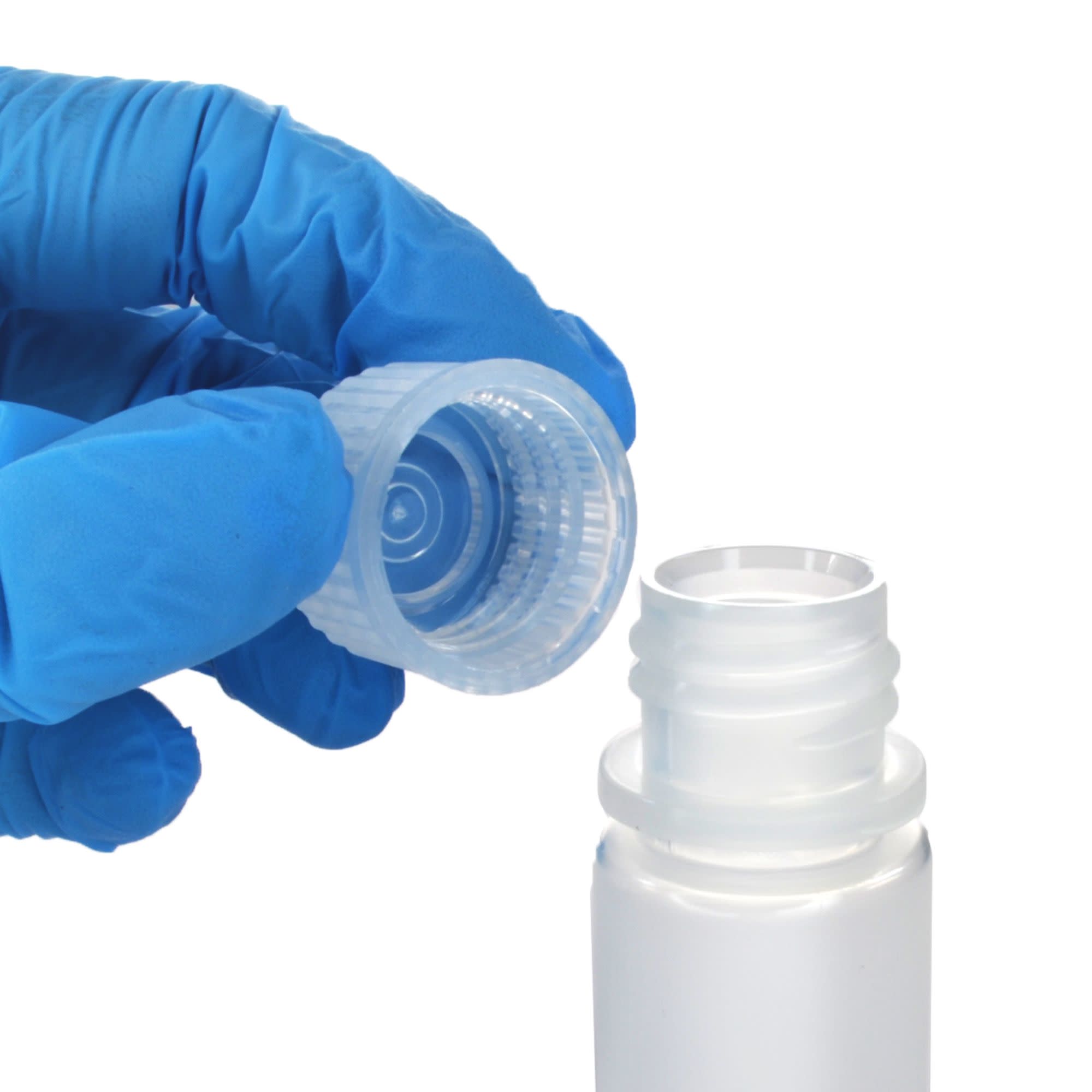Pack of 12, 15mL Narrow Mouth Polypropylene Reagent Bottles with Polypropylene Caps, Autoclavable, Translucent, Non-Sterile