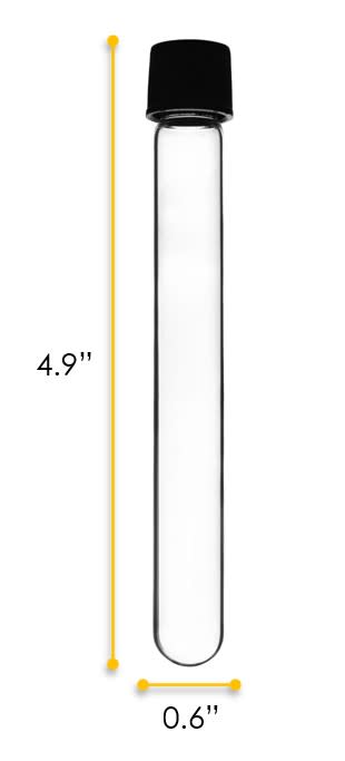 Borosilicate Glass Test Tubes, 15 ml, Round Bottom with Screw Cap