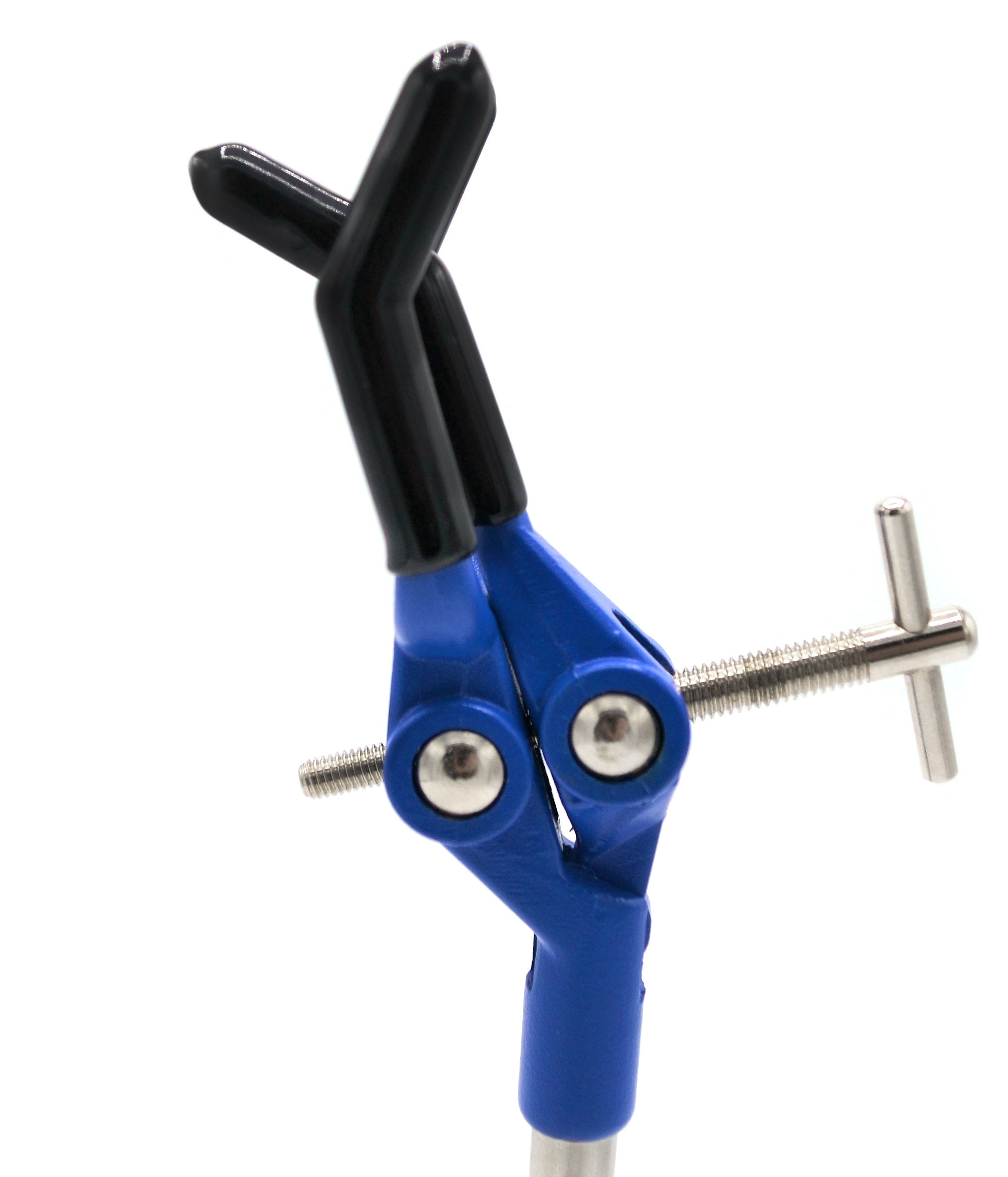 3 Finger, Vinyl Coated, Lab Clamp with Boss Head,  4.125" (10.5 cm) Maximum Clamp Opening