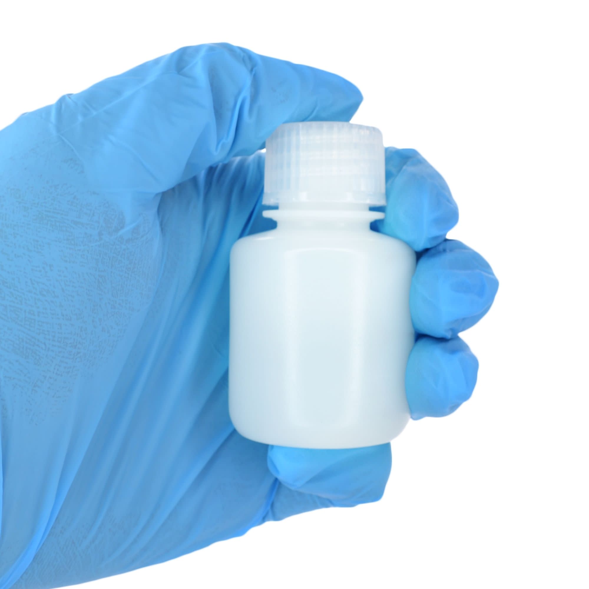Pack of 12, 30mL Sterile Narrow Mouth HDPE Translucent Reagent Bottles with Polypropylene Caps