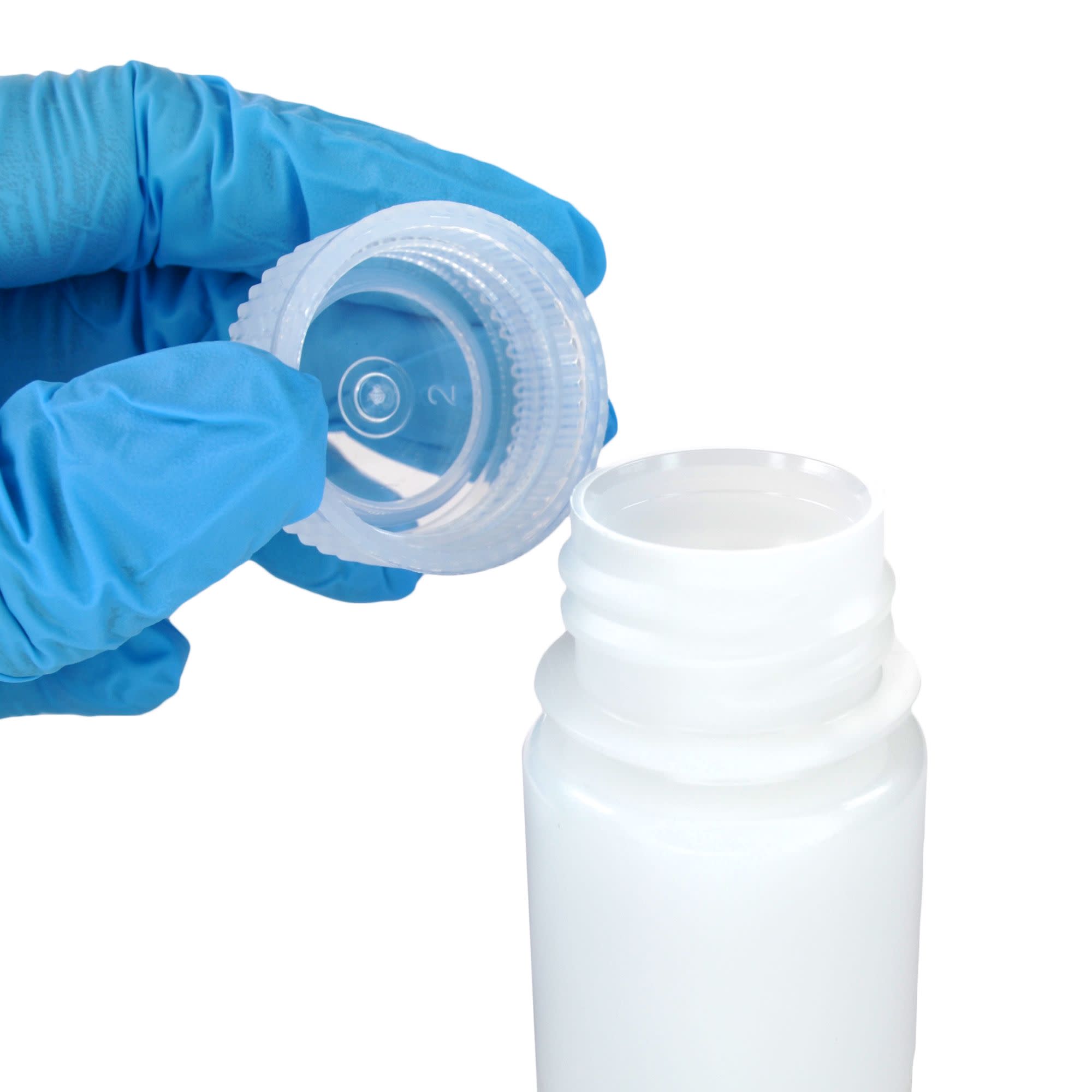 30mL Wide Mouth HDPE Reagent Bottles with Polypropylene Caps, Non-Sterile, Pack of 12