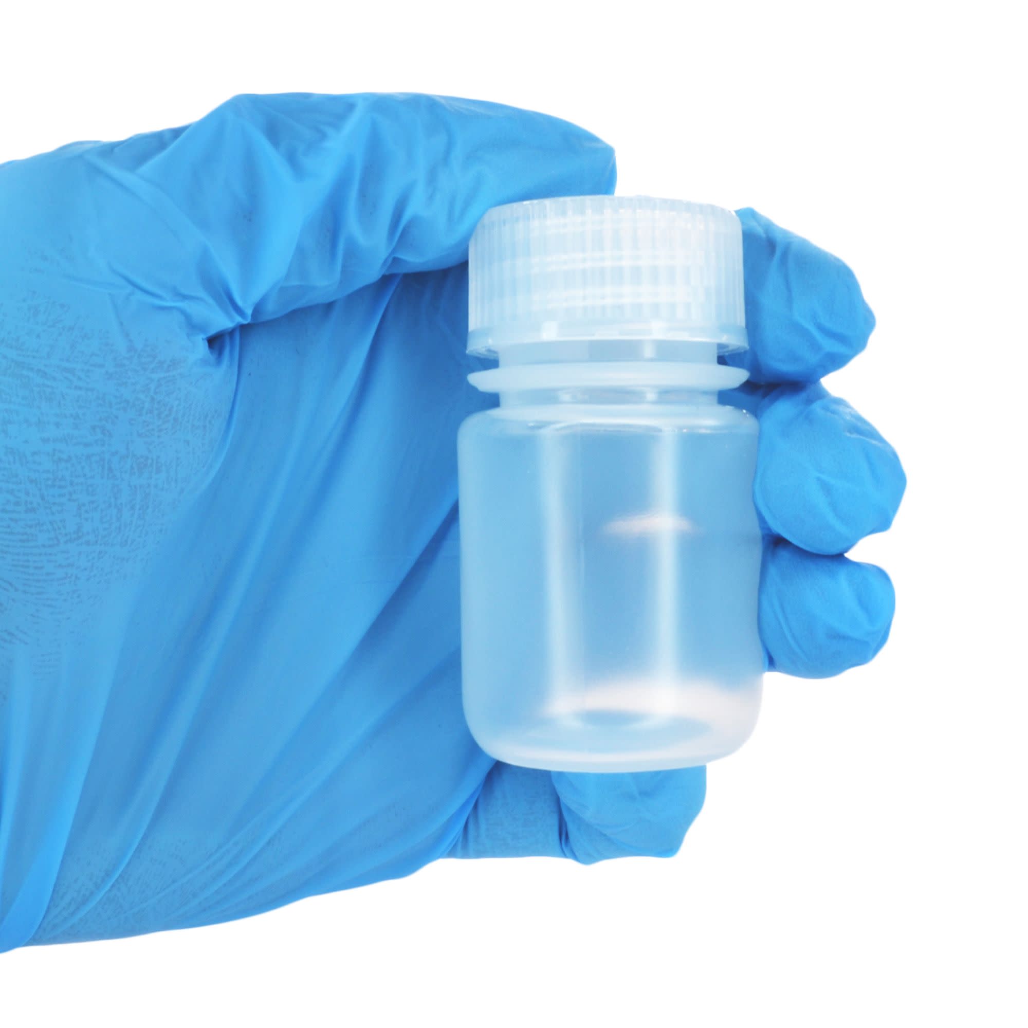 30mL Wide Mouth Polypropylene Translucent Reagent Bottles with Polypropylene Caps, Pack of 12, Non-Sterile