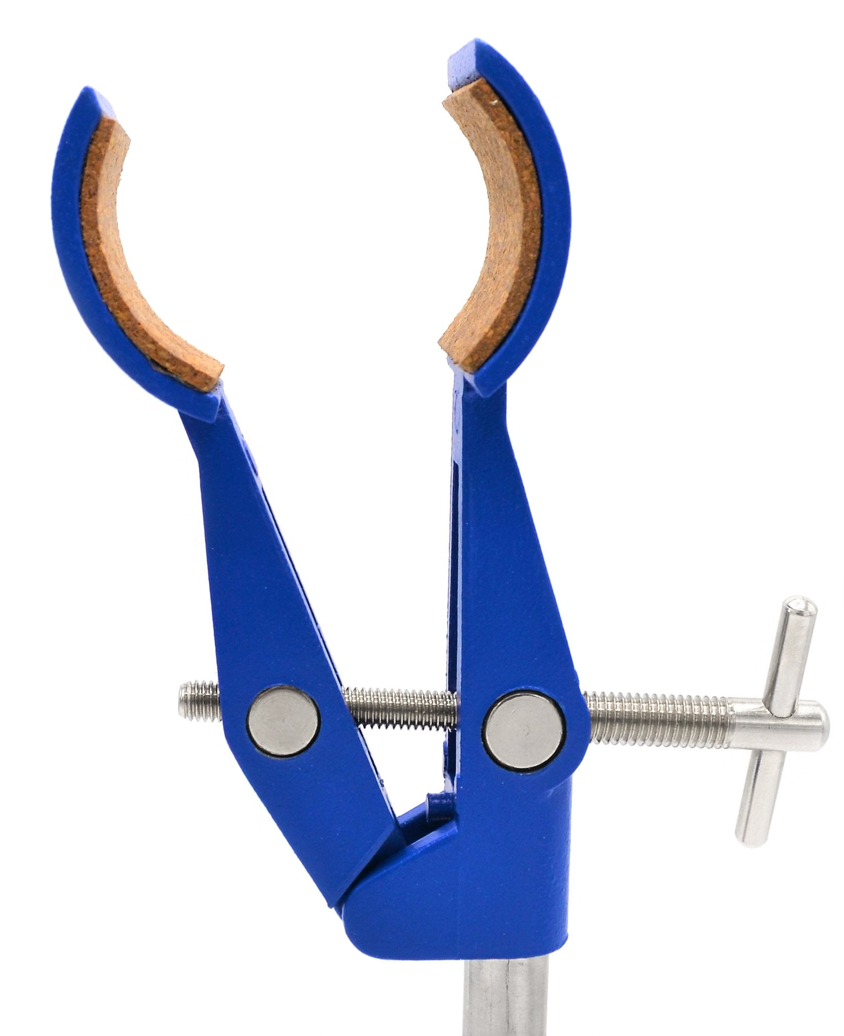 2 Prong, Cork Lined, Lab Clamp with Boss Head,  4.625" (11.7 cm) Maximum Clamp Opening