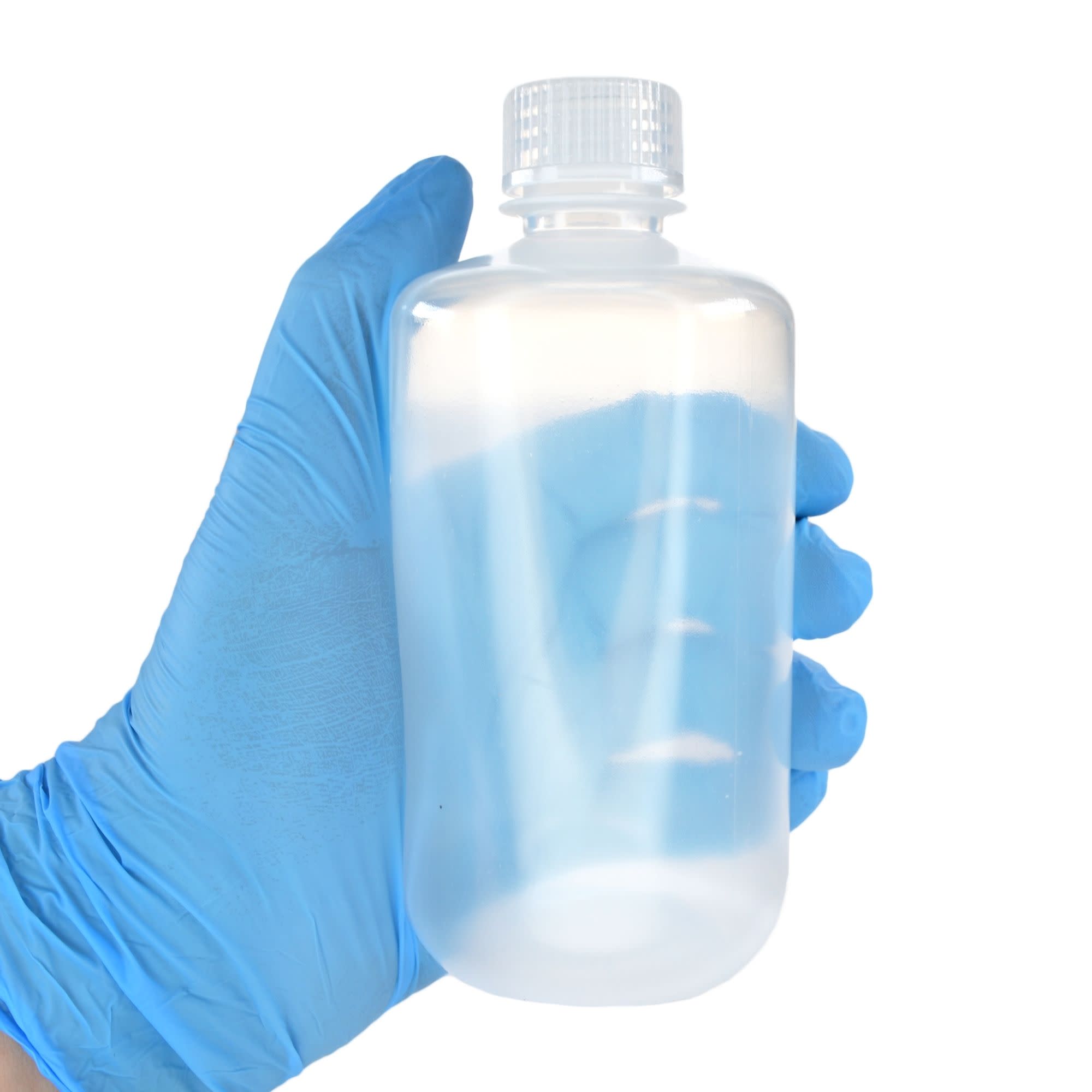 Bulk Pack of 250, 250mL Narrow Mouth Polypropylene Translucent Reagent Bottles with Polypropylene Caps, Non-Sterile
