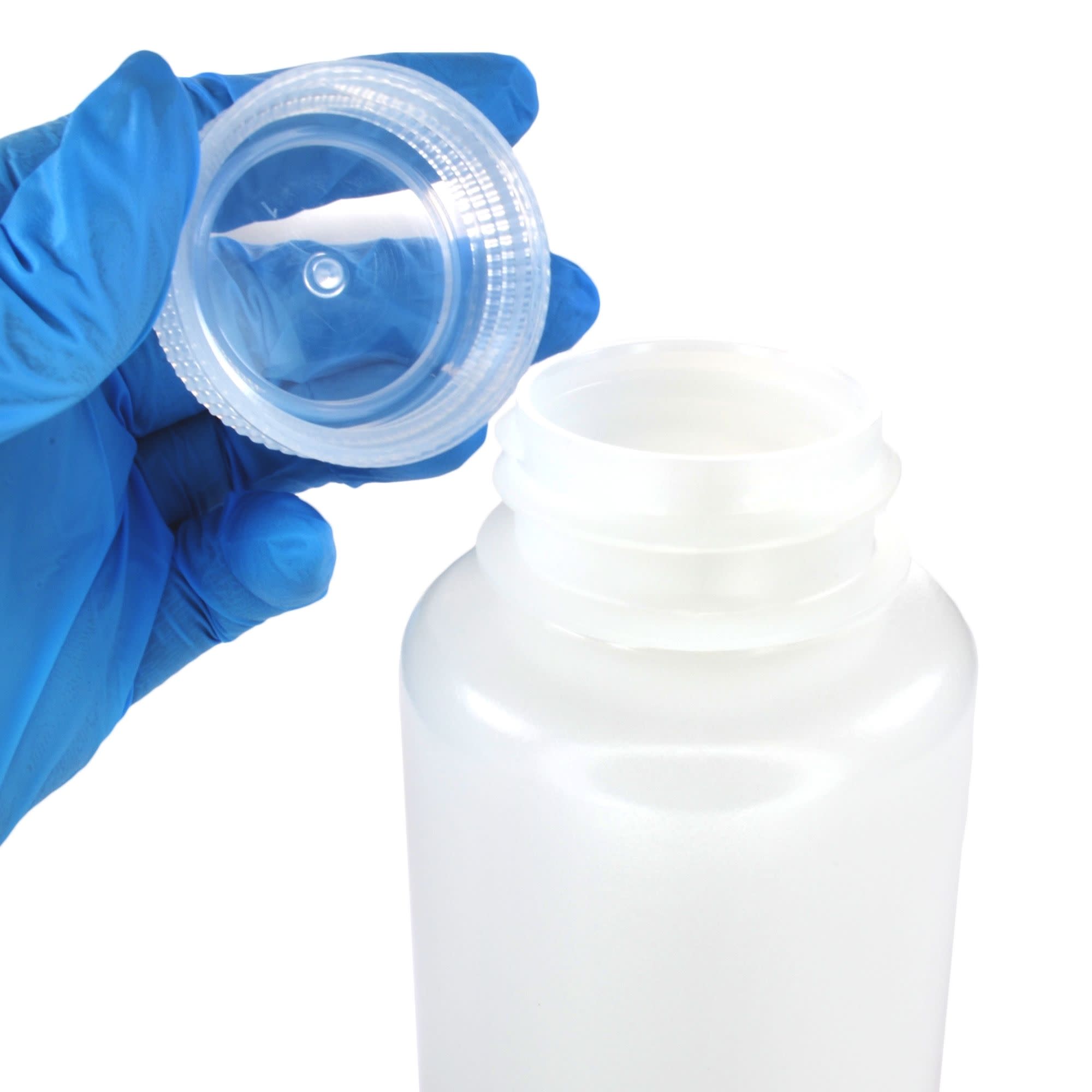 250mL Wide Mouth HDPE Reagent Bottles with Polypropylene Caps, Non-Sterile, Pack of 12