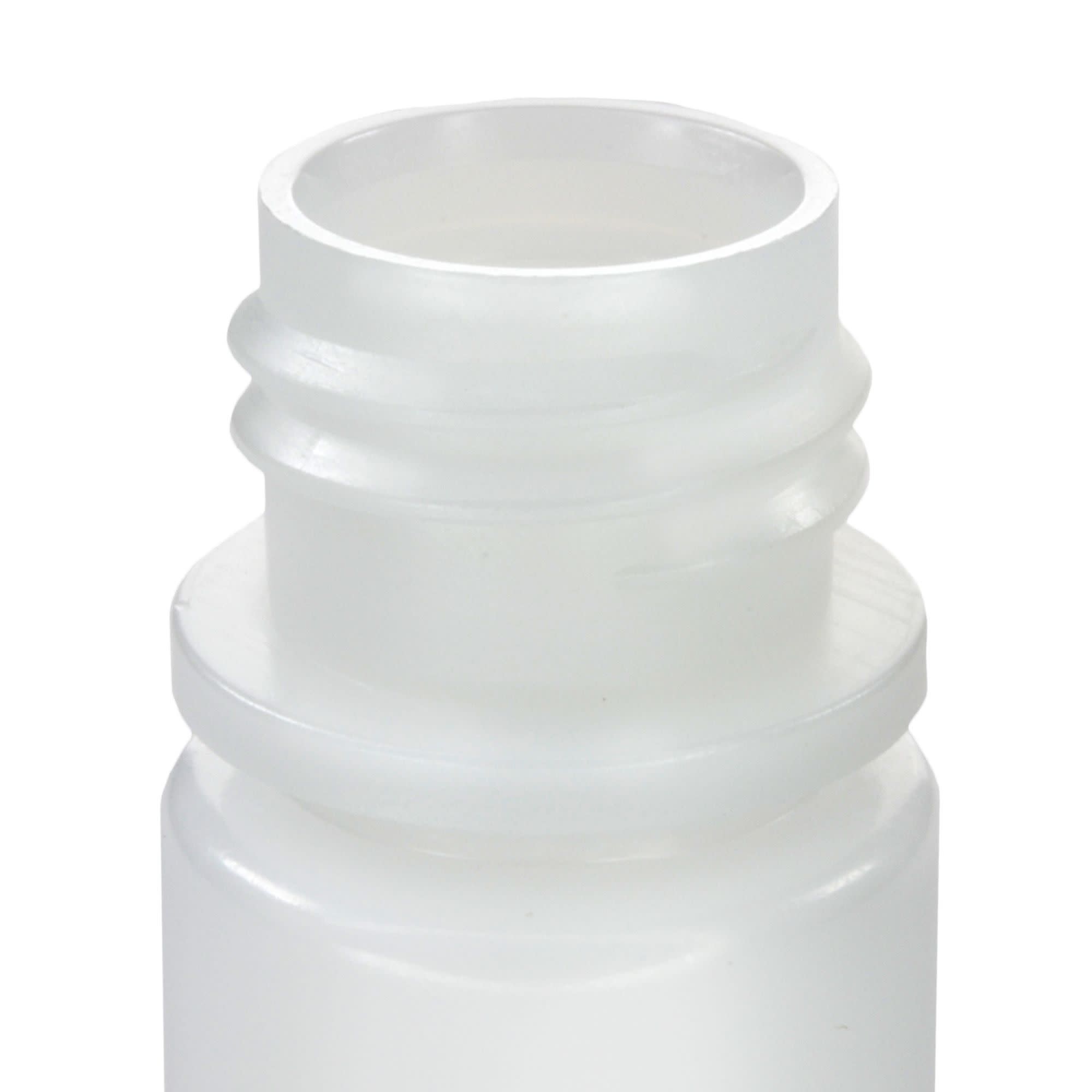 Pack of 12, 15mL Sterile Narrow Mouth HDPE Translucent Reagent Bottles with Polypropylene Caps