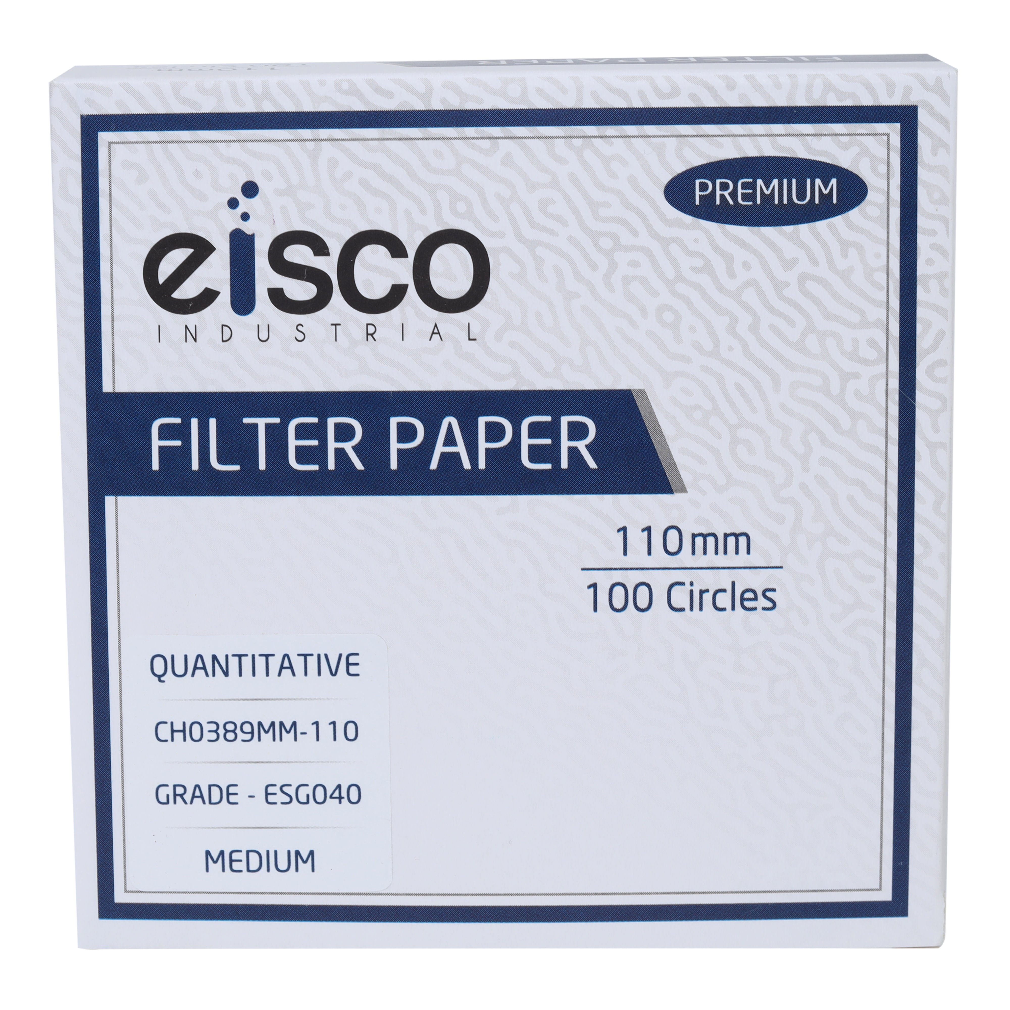 Premium Quantitative Filter Paper, 110mm, Ashless, Grade ESG040, Pack of 100