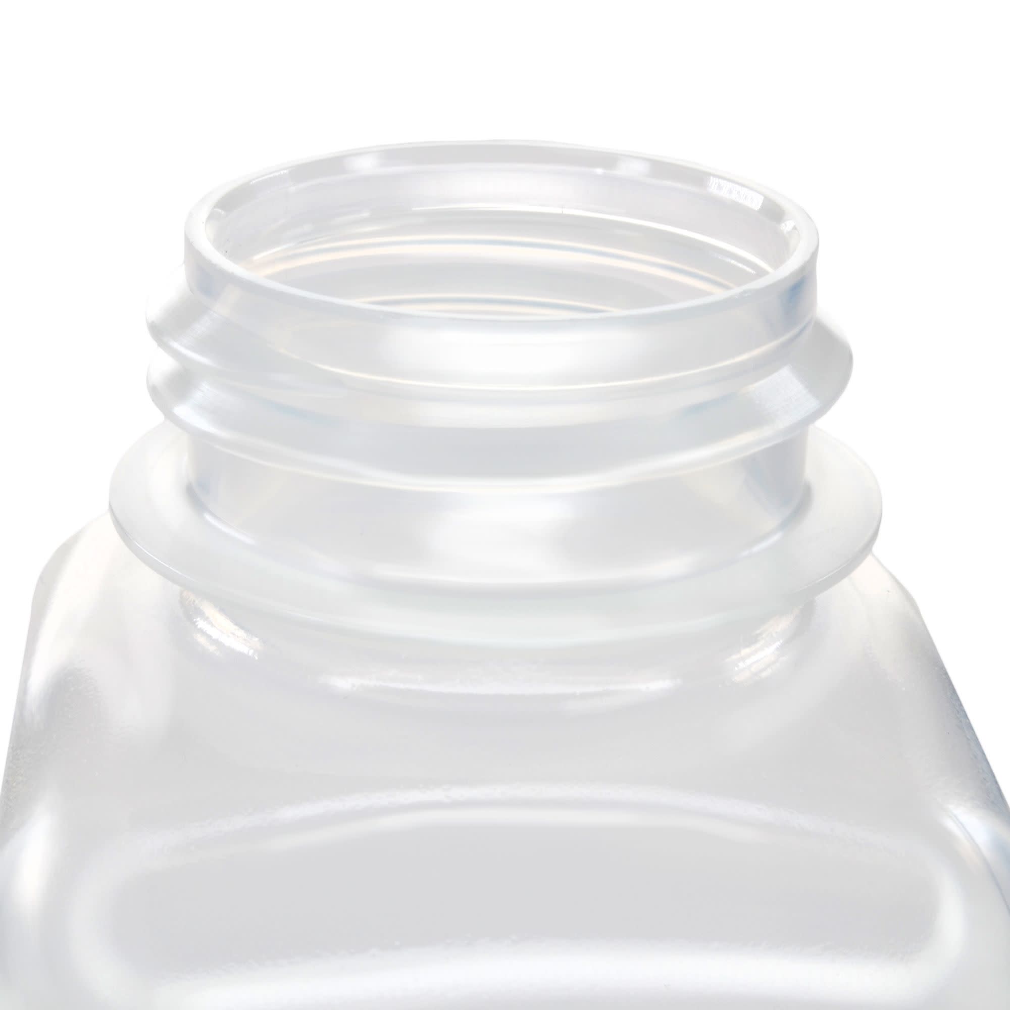 Pack of 12, 250mL Square Polypropylene Reagent Bottles with Wide Mouth Polypropylene Caps, Translucent, Autoclavable