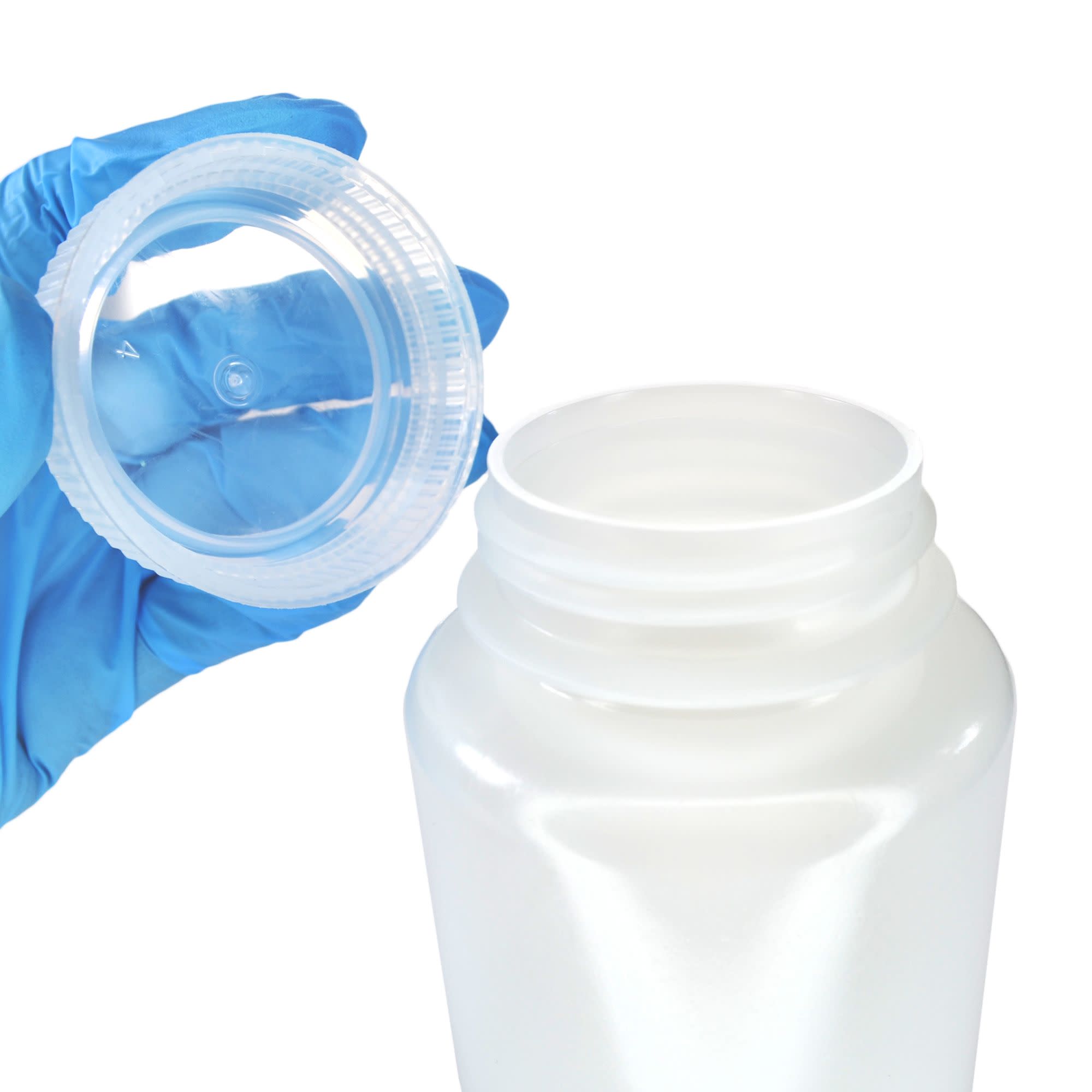 500mL Sterile Wide Mouth HDPE Reagent Bottles with Polypropylene Caps, Pack of 12