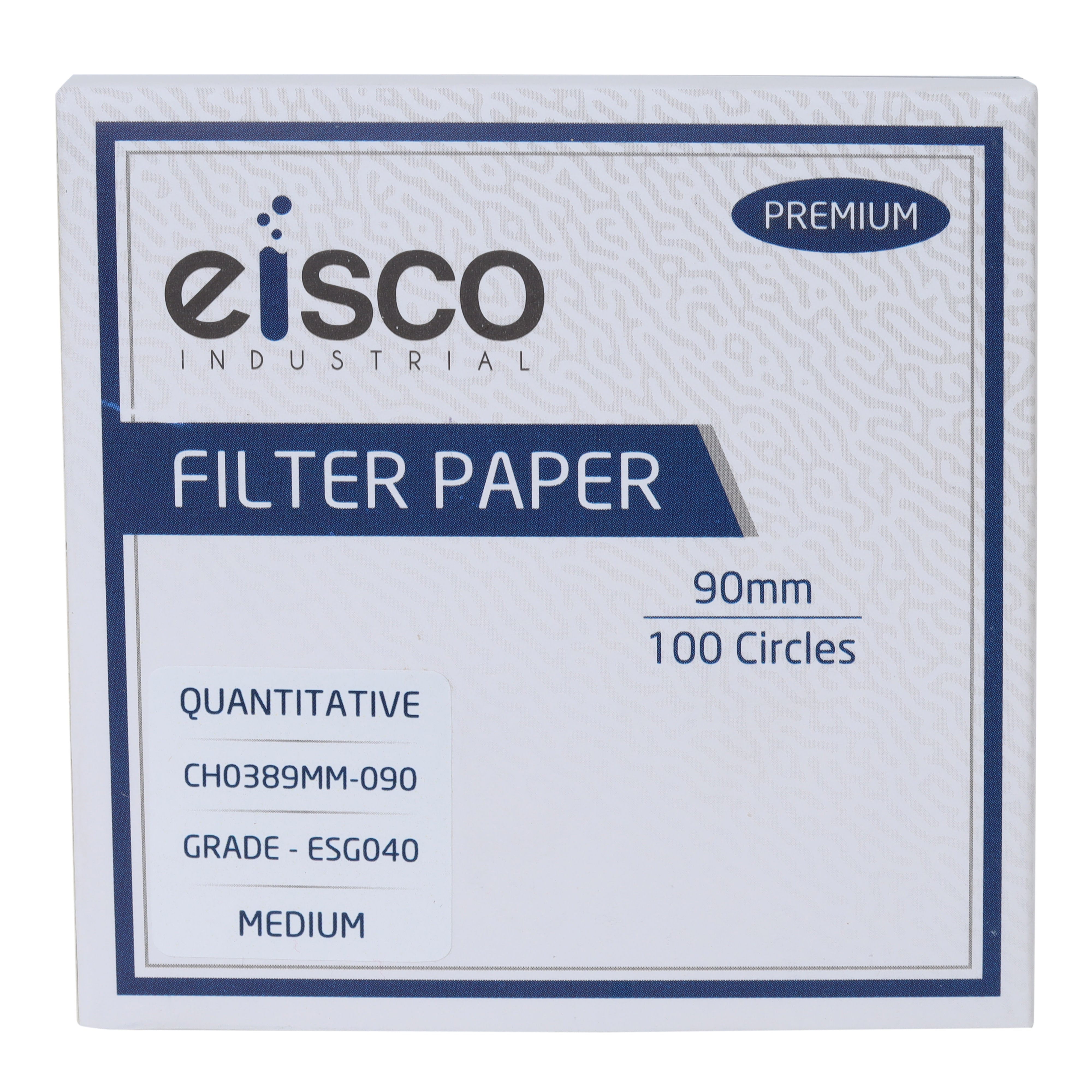 Premium Quantitative Filter Paper, 90mm, Ashless, Grade ESG040, Pack of 100