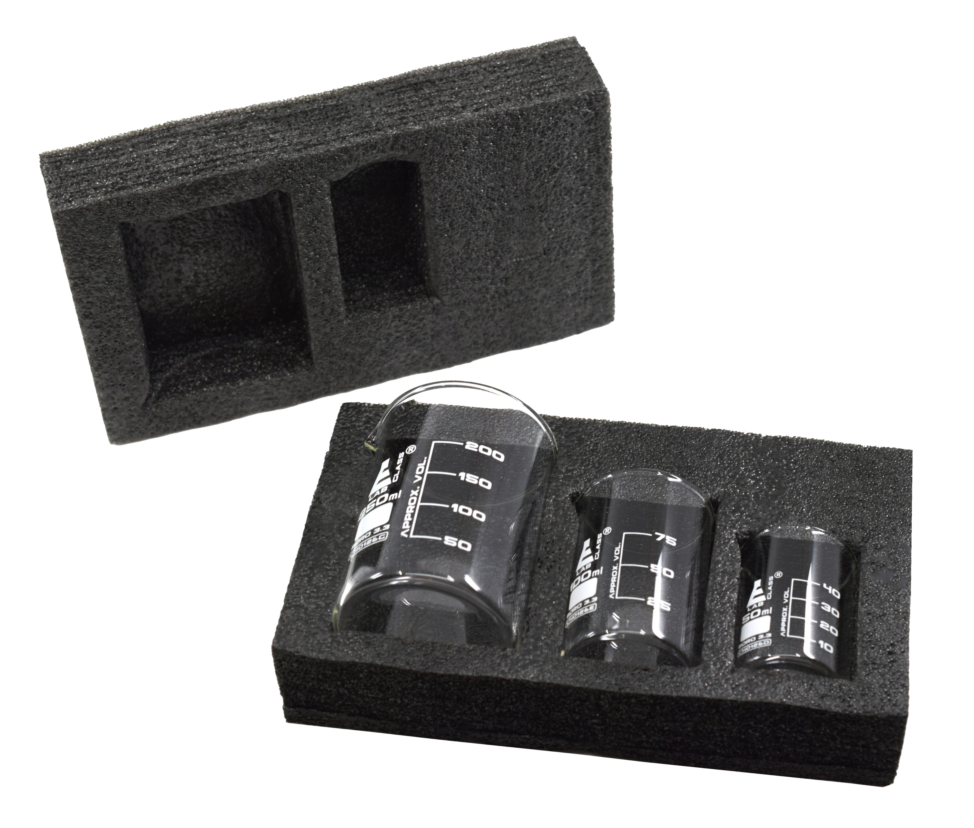 Borosilicate Glass Safety Pack Beaker Set (50ML, 100ML & 250ML), GRADUATED, AUTOCLAVABLE