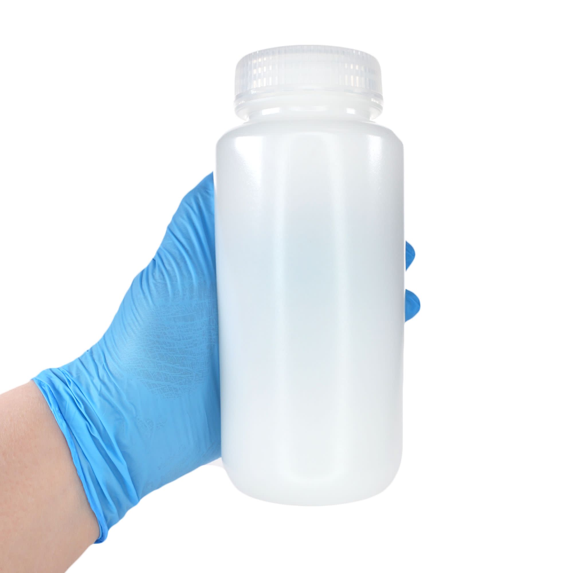 500mL Sterile Wide Mouth HDPE Reagent Bottles with Polypropylene Caps, Pack of 12