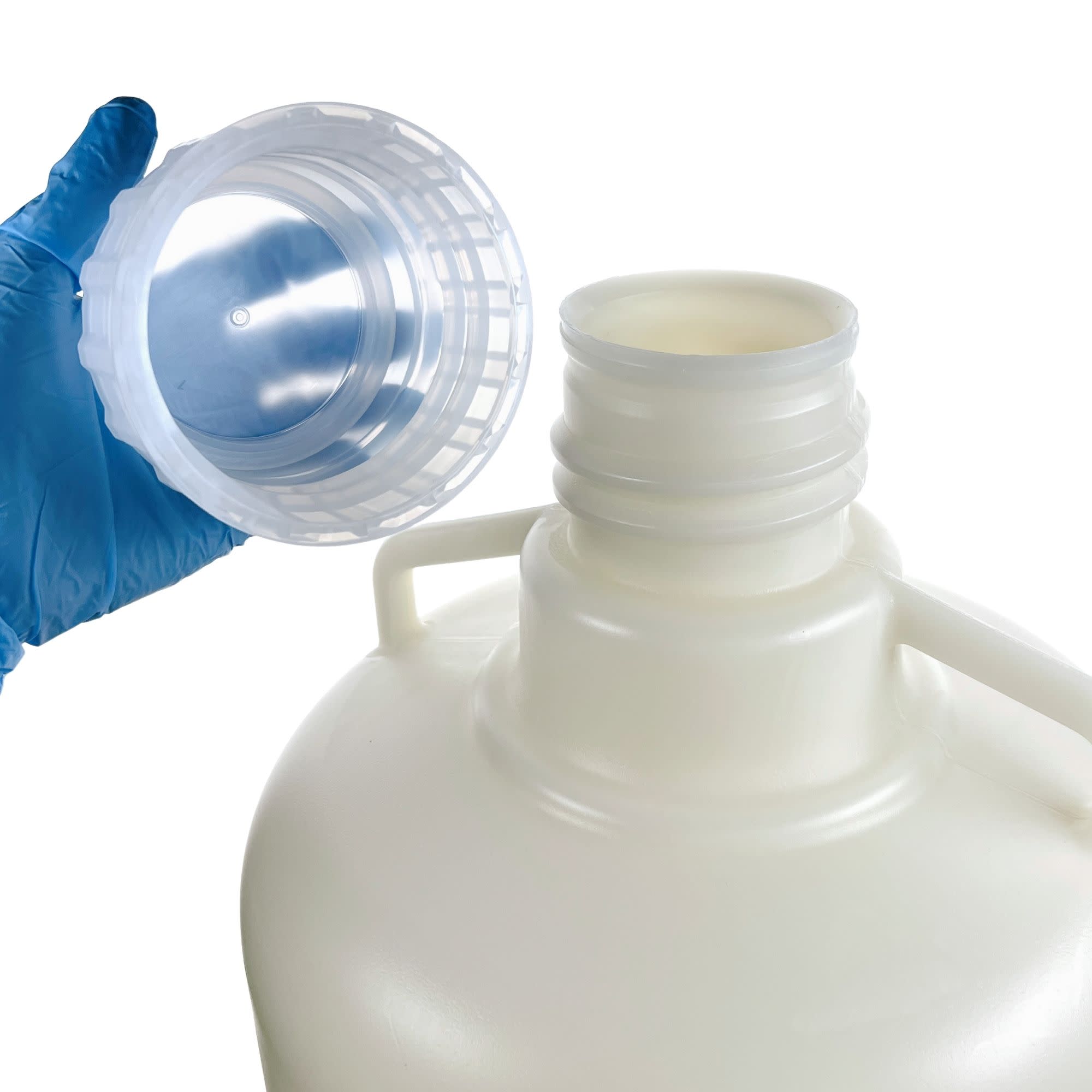 20L HDPE Carboy, Silicone-Lined Polypropylene Cap, Leakproof Tested, Non-Sterile