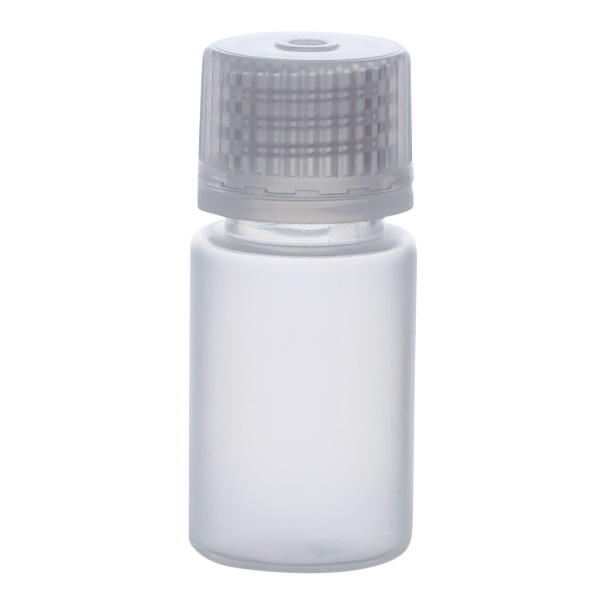Pack of 12, 15mL Narrow Mouth Polypropylene Reagent Bottles with Polypropylene Caps, Autoclavable, Translucent, Non-Sterile