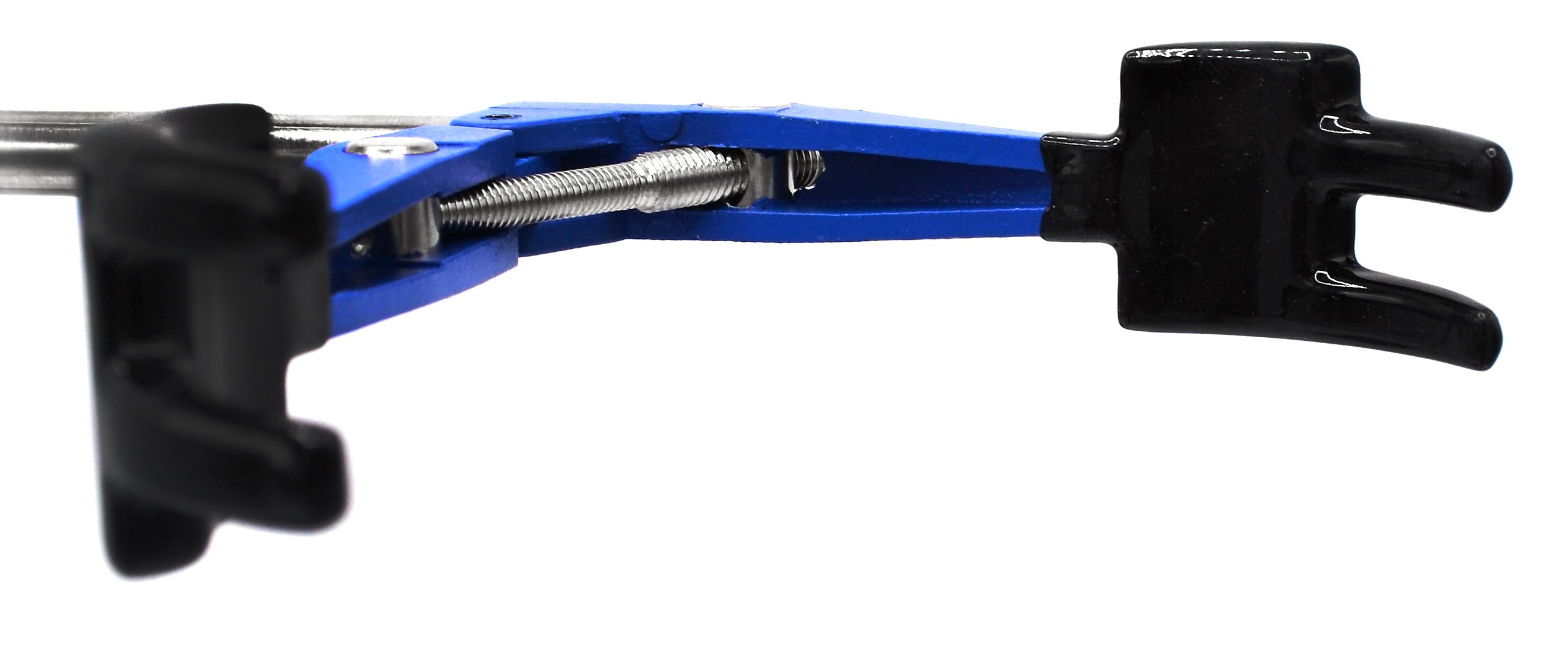 4 Finger Pronged, Vinyl Coated, Lab Clamp on Rod, 4.1" (10.5 cm) maximum clamp opening