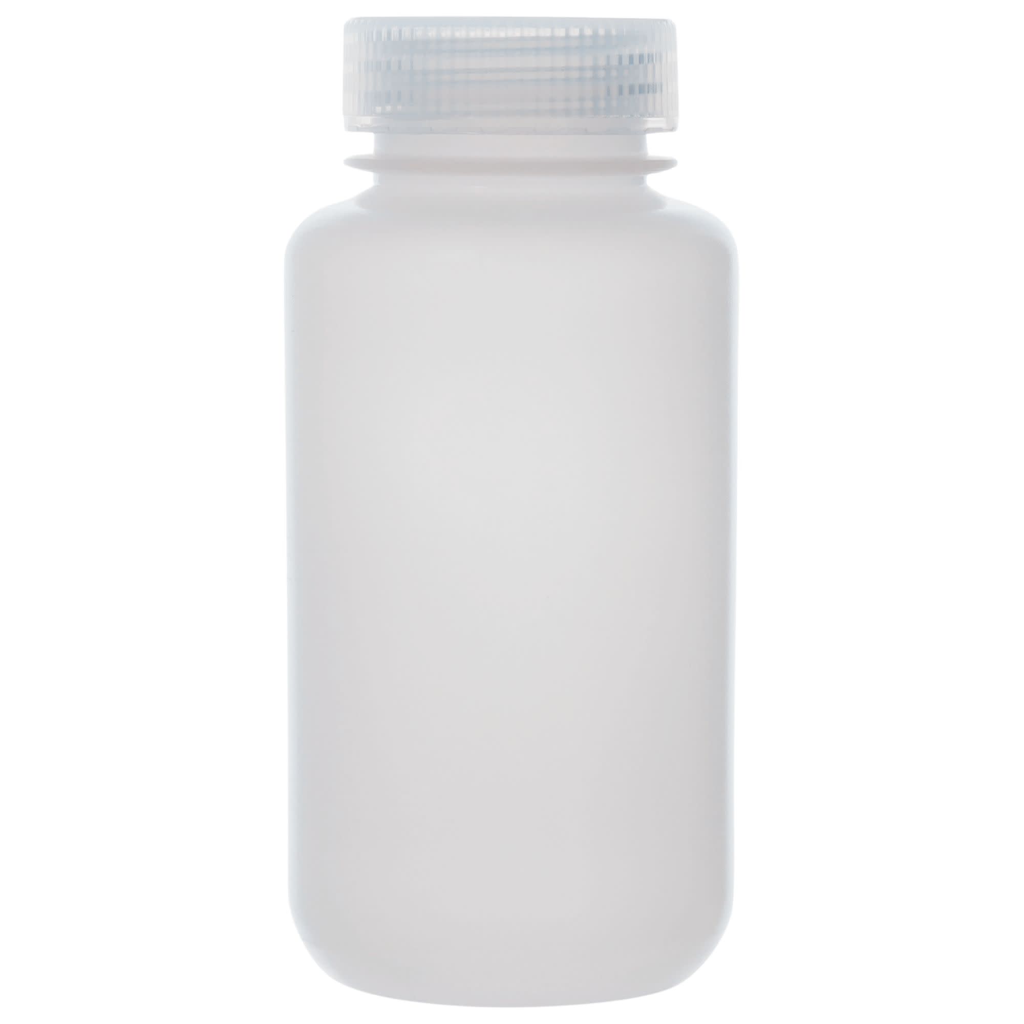 250mL Sterile Wide Mouth HDPE Reagent Bottles with Polypropylene Caps, Pack of 12