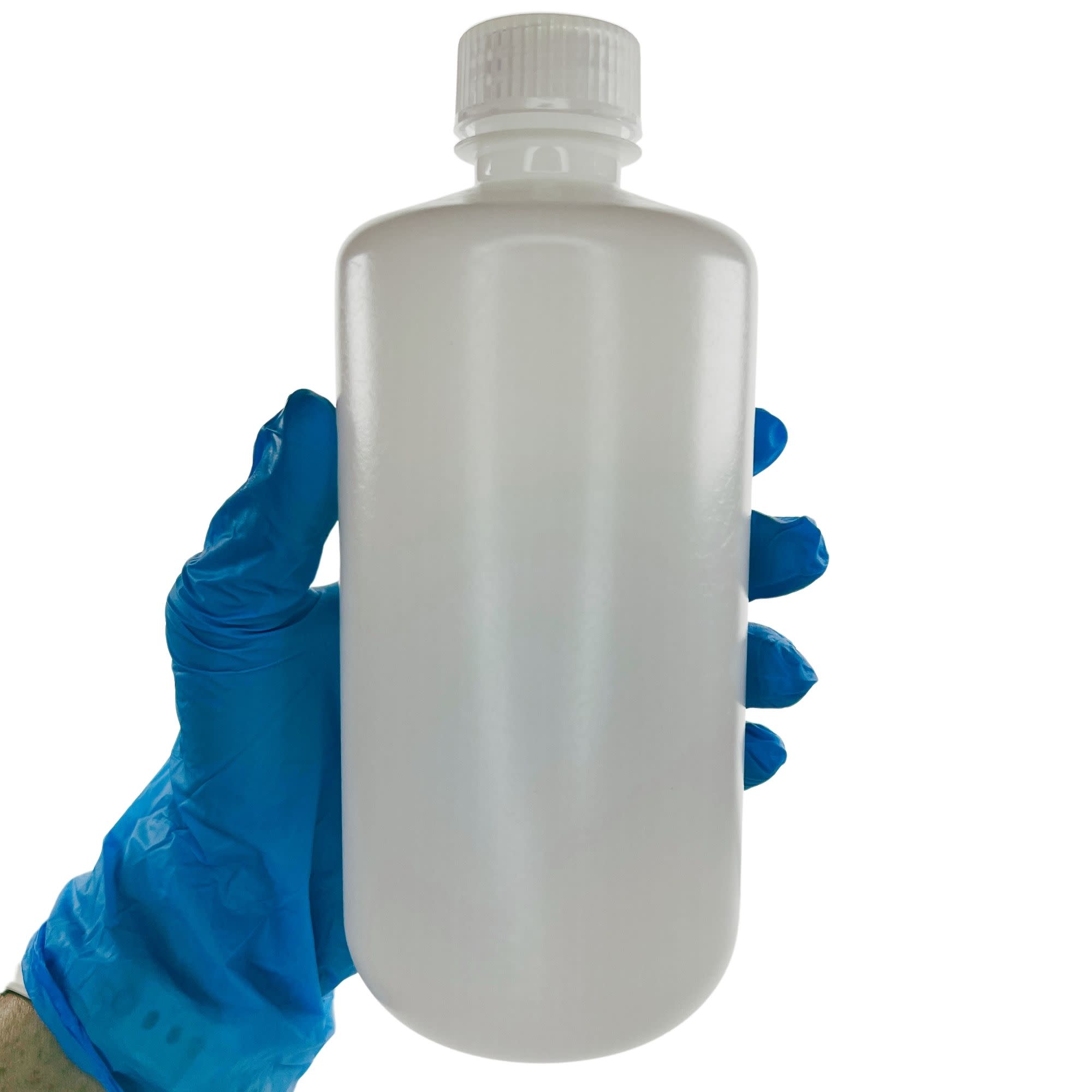 Pack of 12, 500mL Narrow Mouth HDPE Translucent Reagent Bottles with Polypropylene Caps, Non-Sterile