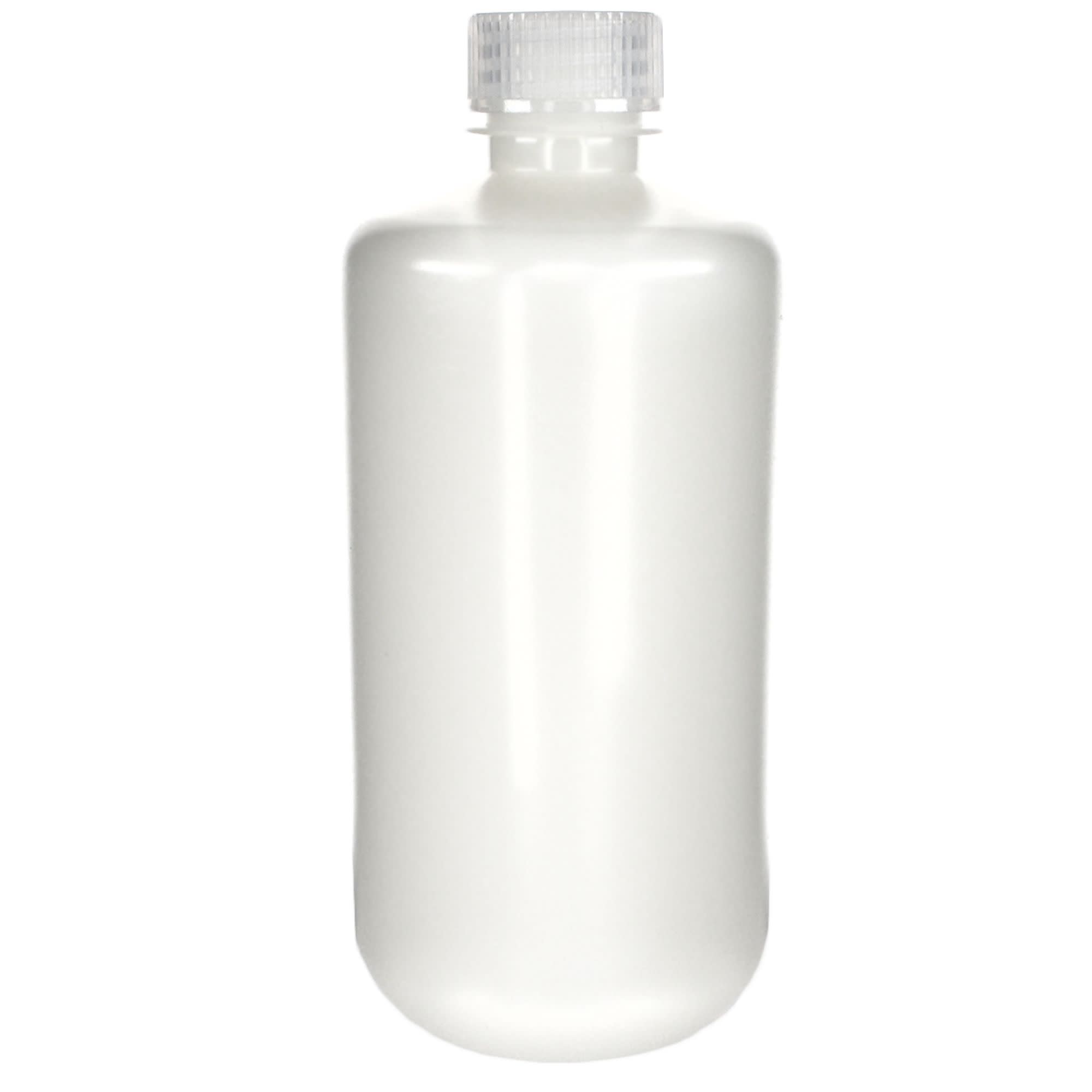 Pack of 12, 500mL Sterile Narrow Mouth HDPE Translucent Reagent Bottles with Polypropylene Caps