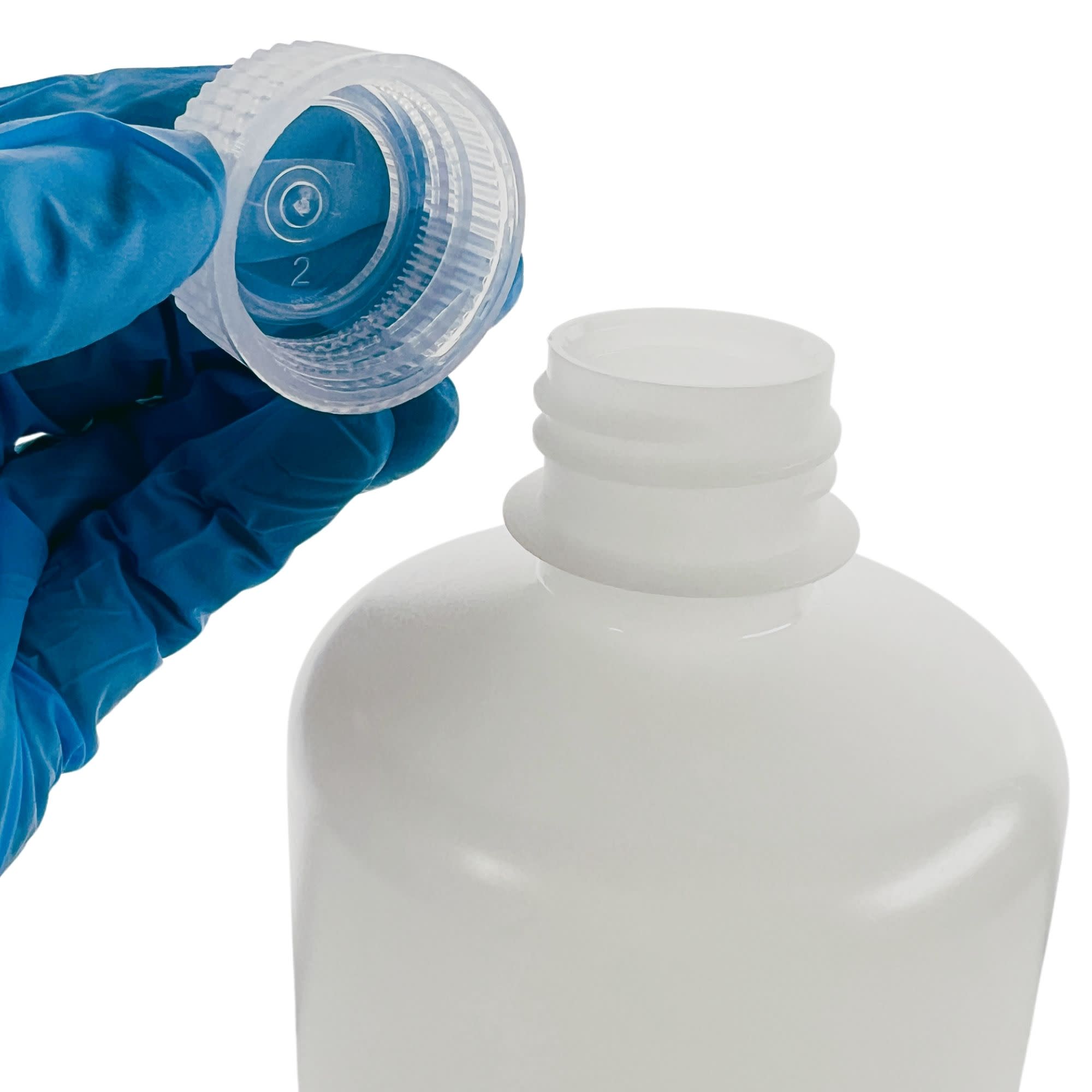 Pack of 12, 500mL Narrow Mouth HDPE Translucent Reagent Bottles with Polypropylene Caps, Non-Sterile