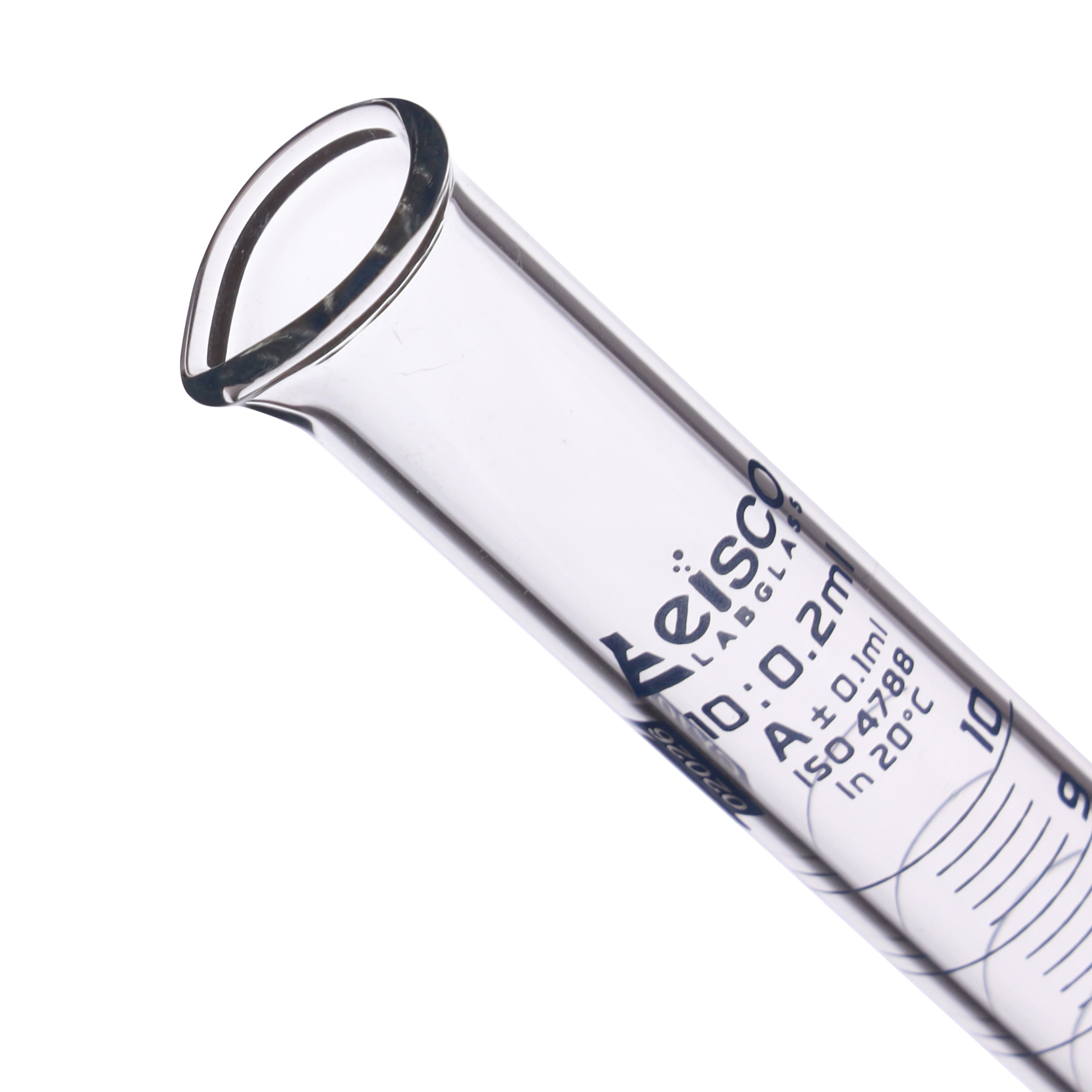 Borosilicate Glass Graduated Cylinder, 10 ml, 0.2 ml Graduation, Class A, Autoclavable