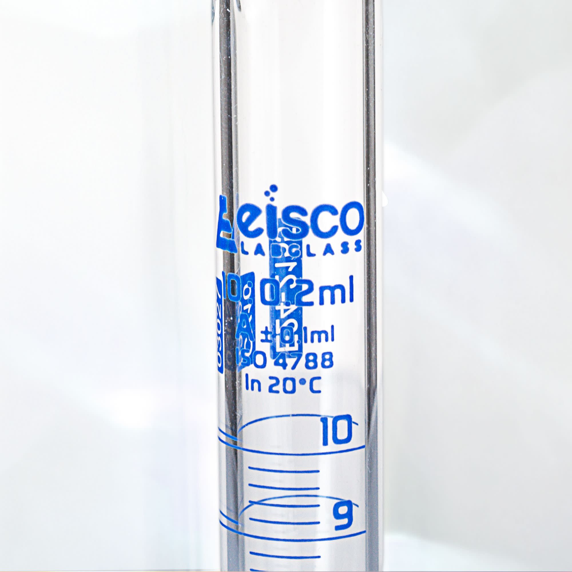 Borosilicate Glass Graduated Cylinder with Hexagonal Base, 10 ml, Class A with Individual Work Certificate