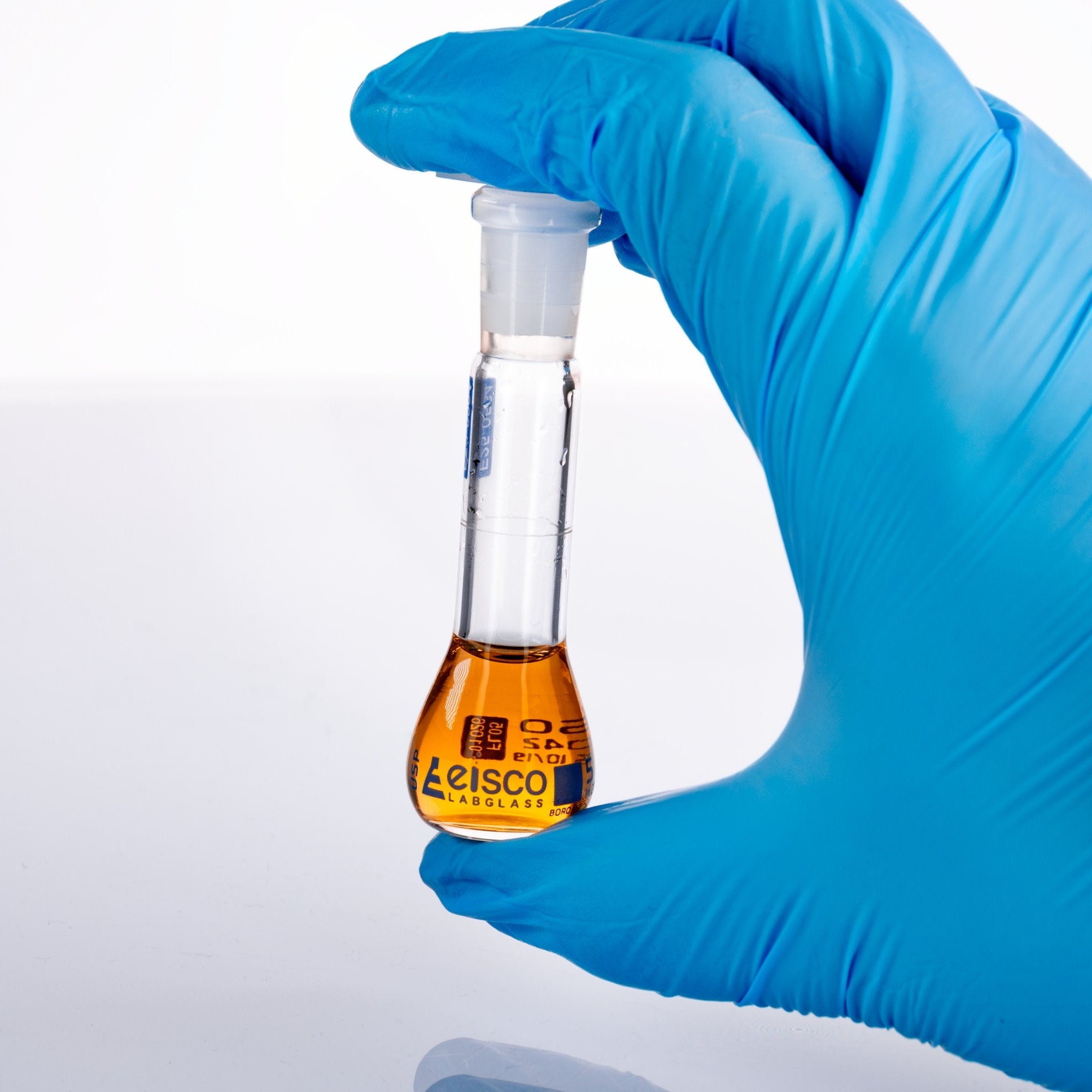 Borosilicate Glass Volumetric Flask with Solid Glass Stopper, 5 ml, USP Class A with Individual Work Certificate,  Pack of 2, Autoclavable