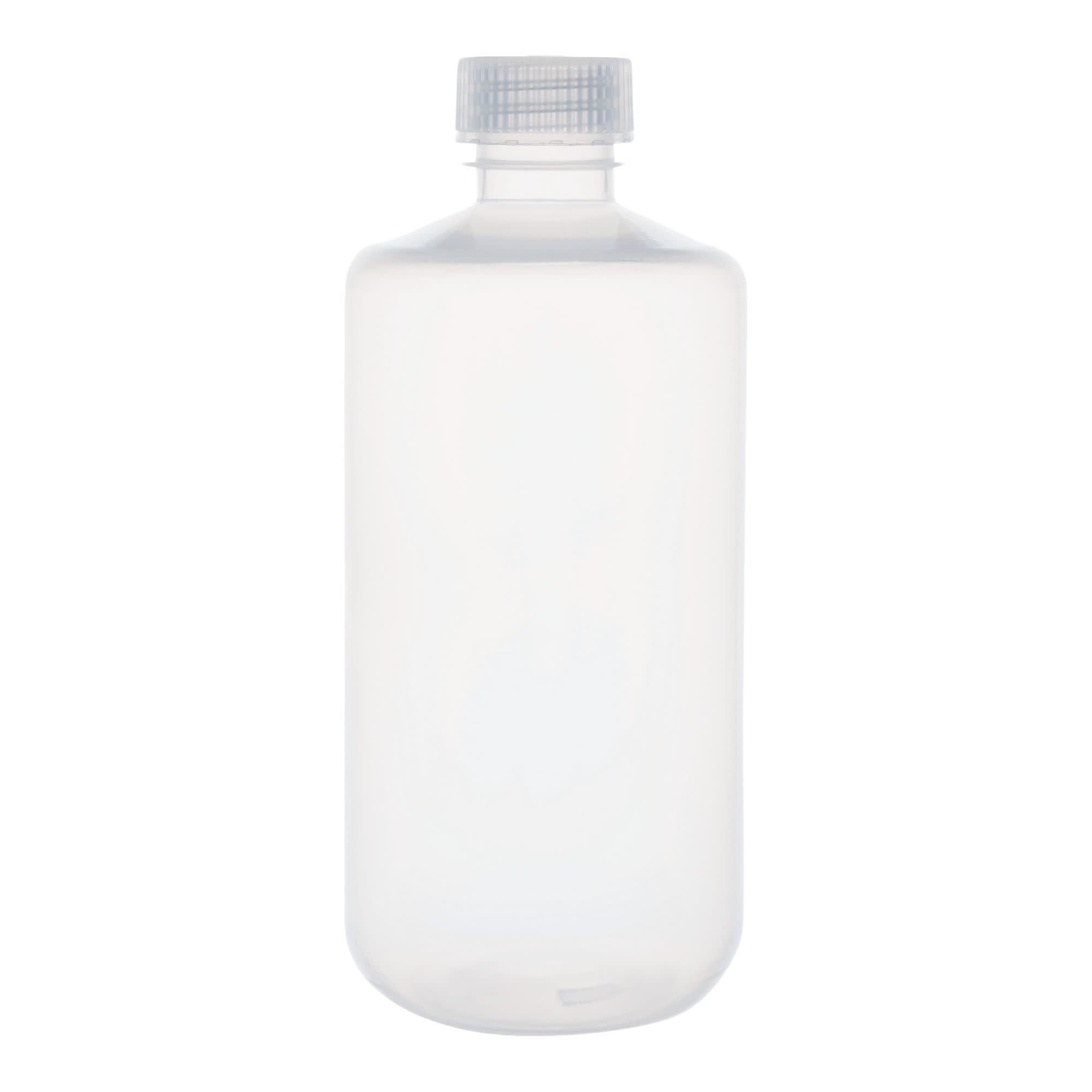 Bulk Pack of 125, 500mL Narrow Mouth Polypropylene Translucent Reagent Bottles with Polypropylene Caps, Non-Sterile