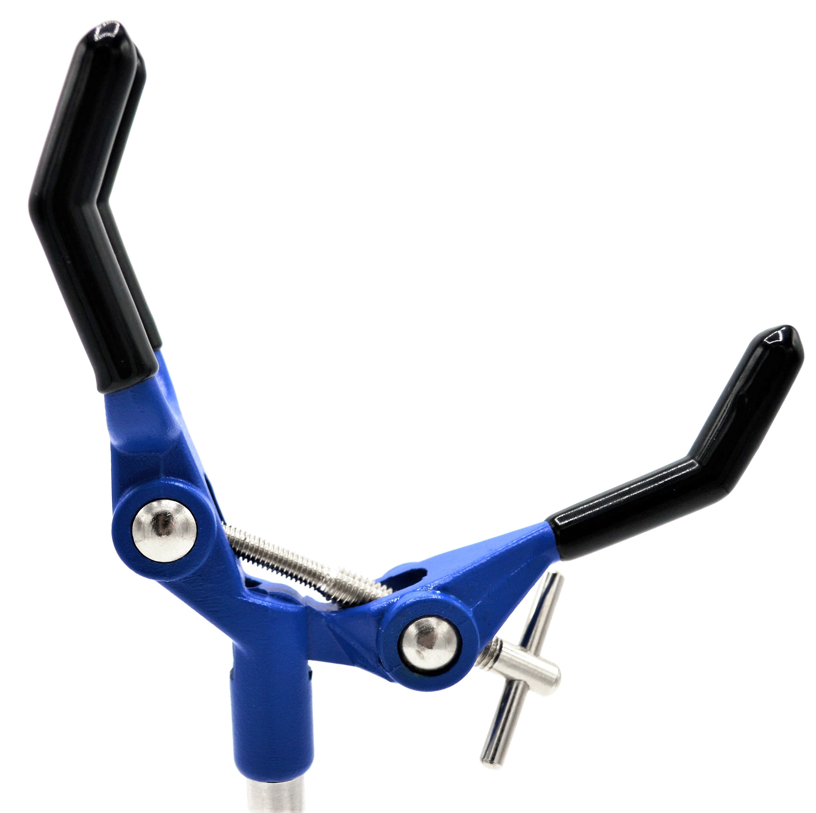 3 Finger, Vinyl Coated, Lab Clamp on Rod,  4.125" (10.5 cm) Maximum Clamp Opening