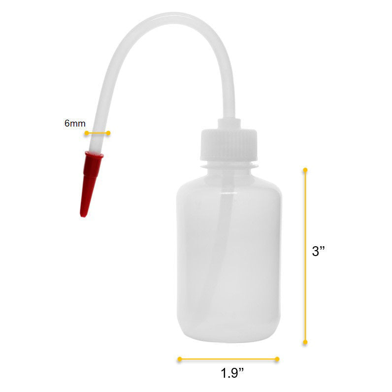 Low Density Polyethylene (LDPE) Wash Bottle, 125 ml, Flexible Delivery Tube