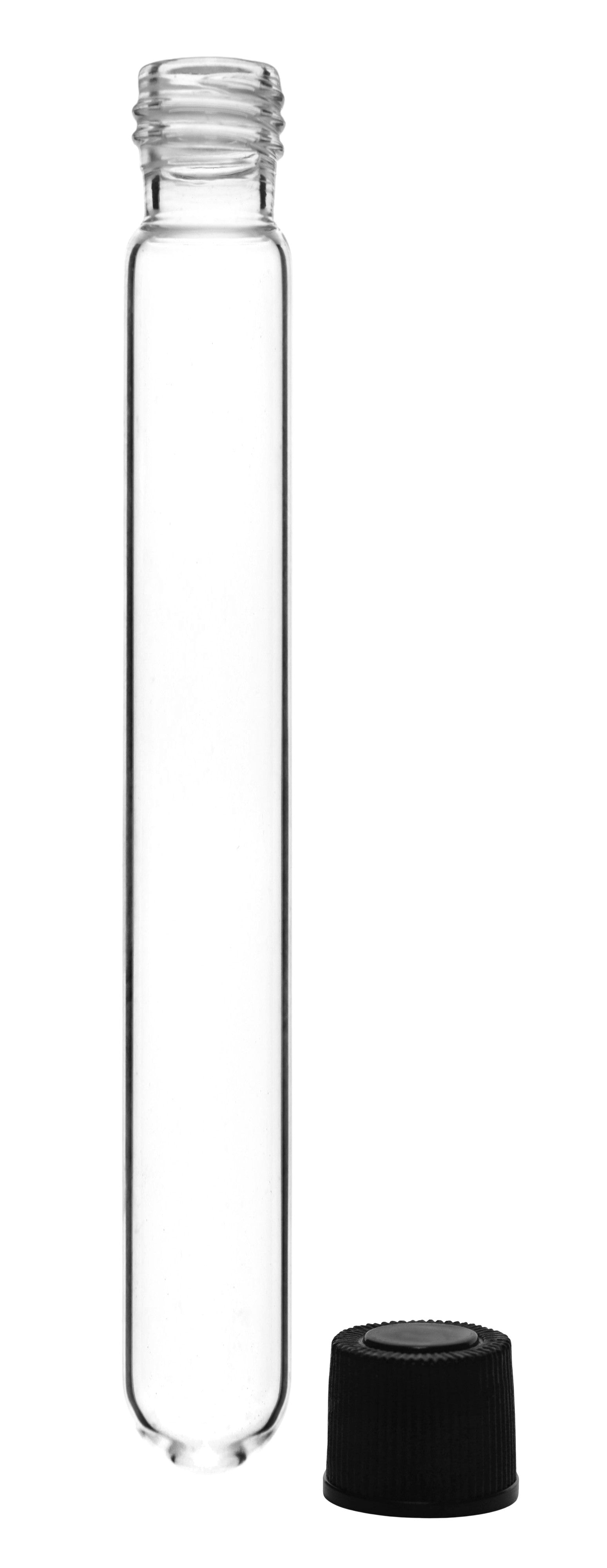 Borosilicate Glass Test Tubes, 15 ml, Round Bottom with Screw Cap