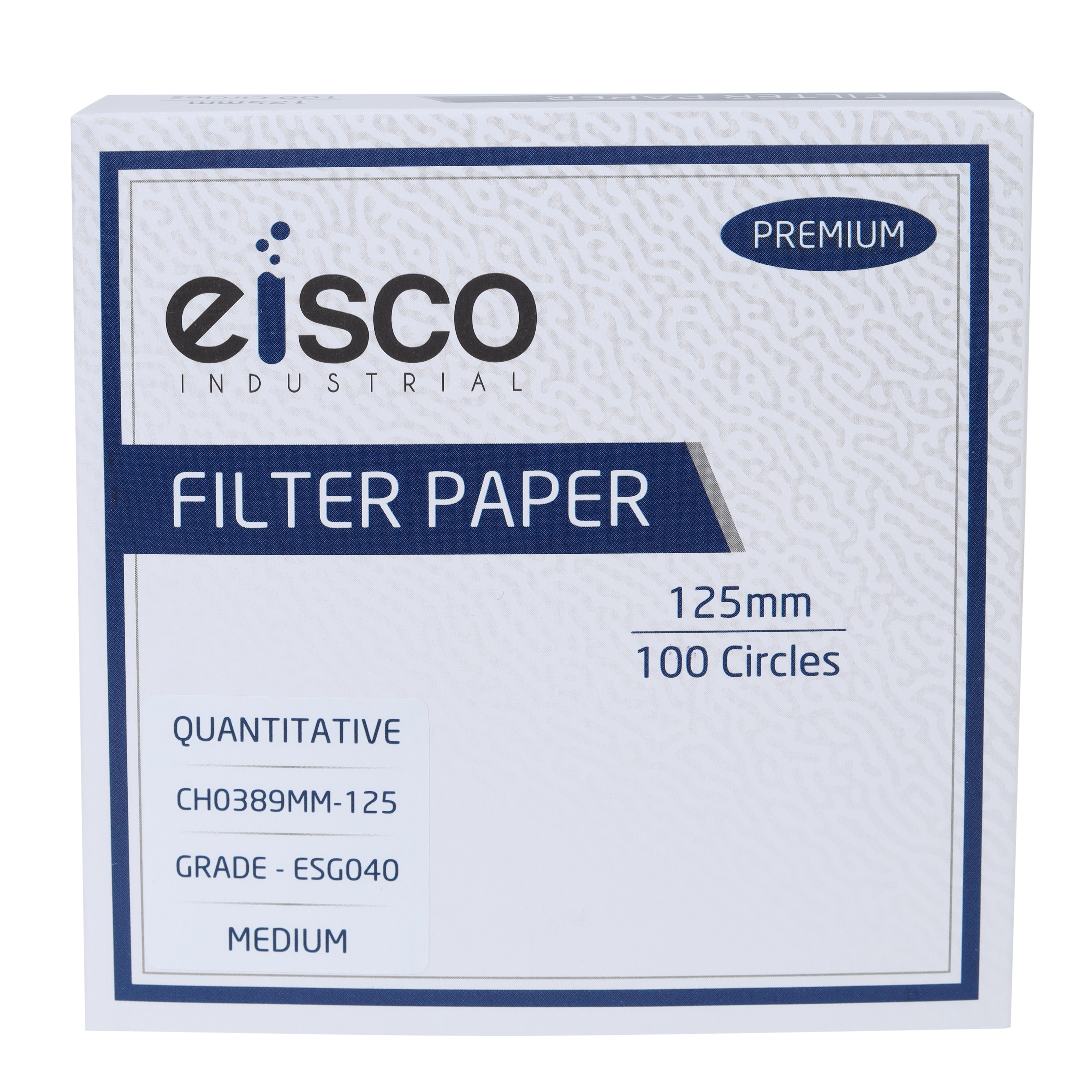 Premium Quantitative Filter Paper, 125mm, Ashless, Grade ESG040, Pack of 100