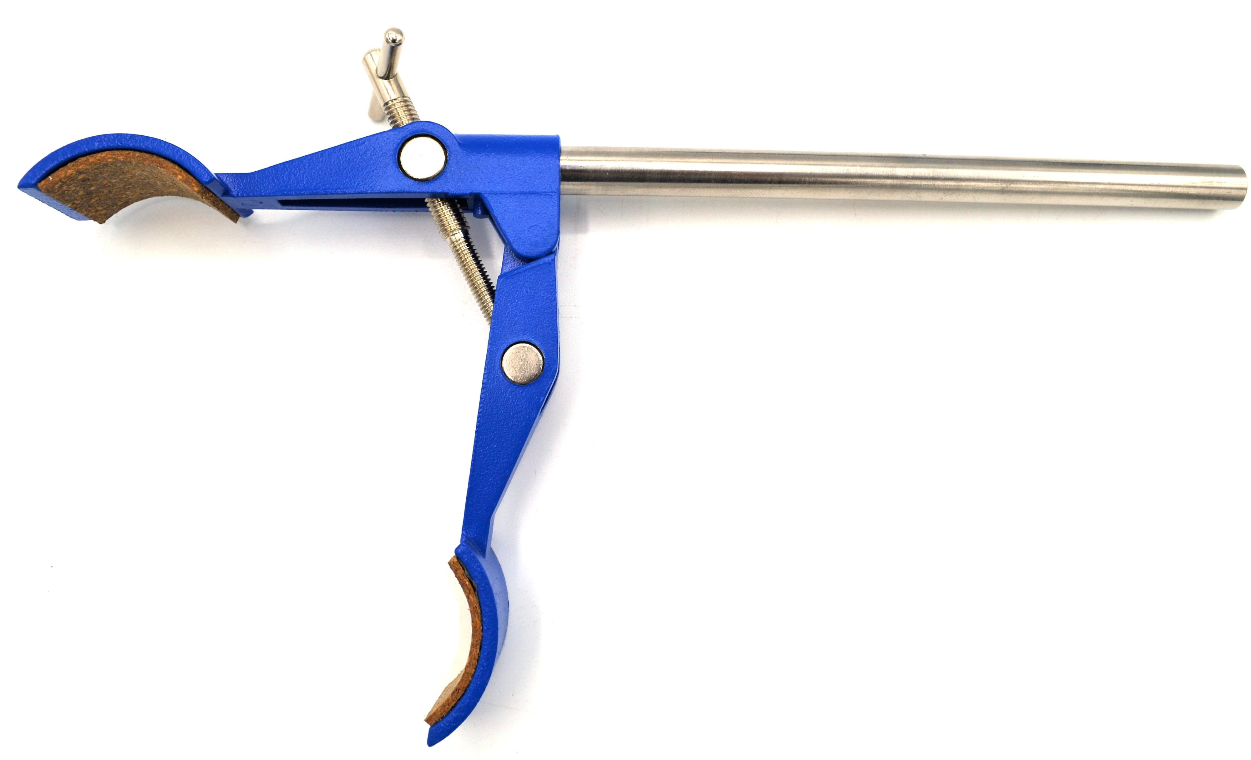 2 Prong, Cork Lined, Lab Clamp on Rod,  4.625" (11.7 cm) Maximum Clamp Opening