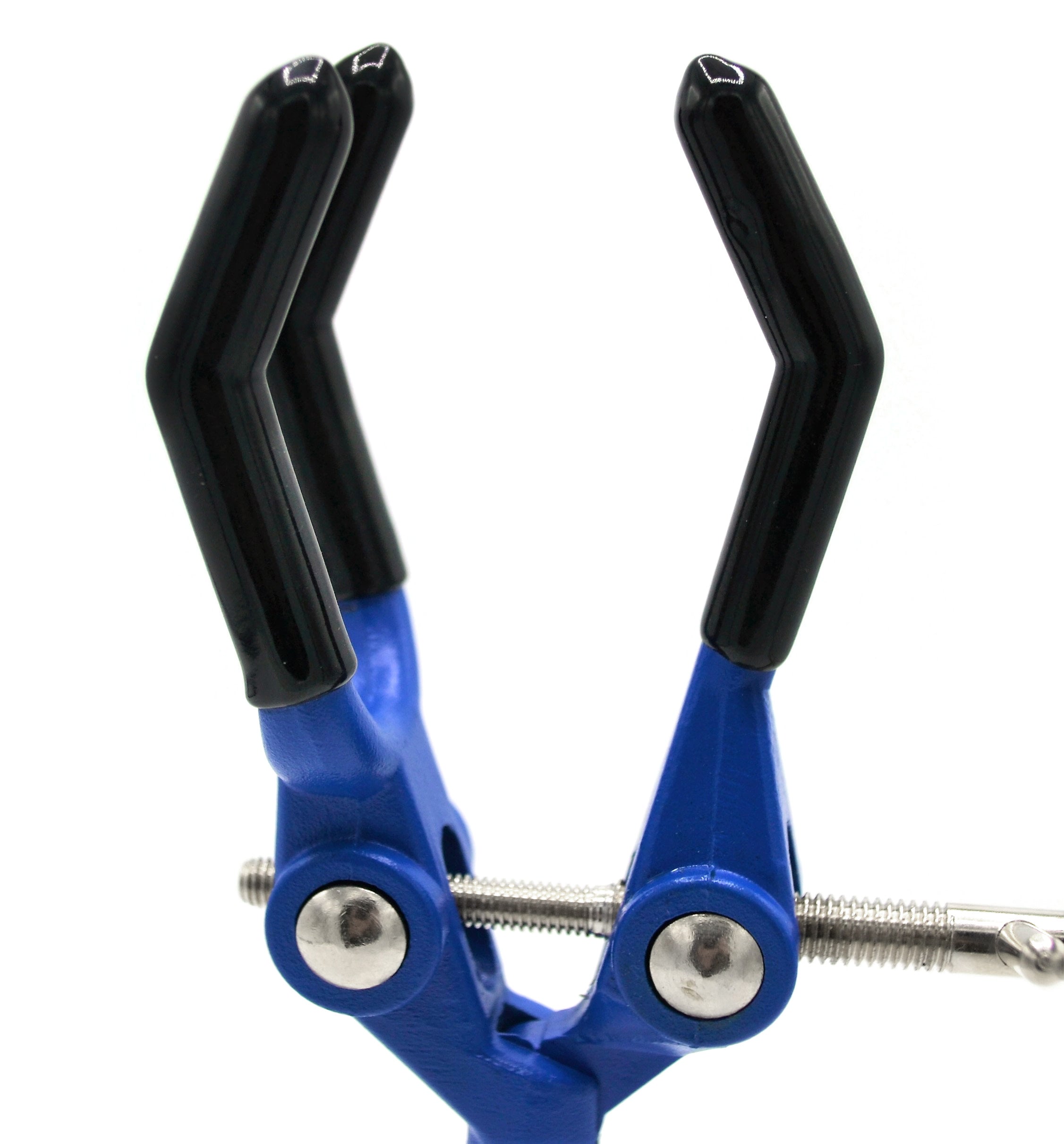 3 Finger, Vinyl Coated, Lab Clamp on Rod,  4.125" (10.5 cm) Maximum Clamp Opening
