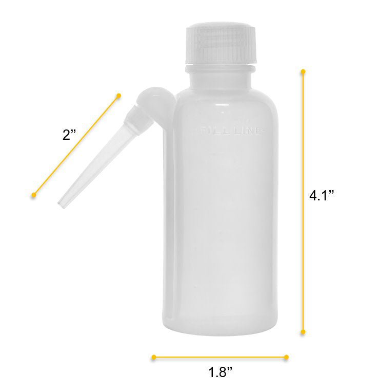 Low Density Polyethylene (LDPE) Wash Bottle, 125 ml, Non Flexible Integrated Delivery Tube