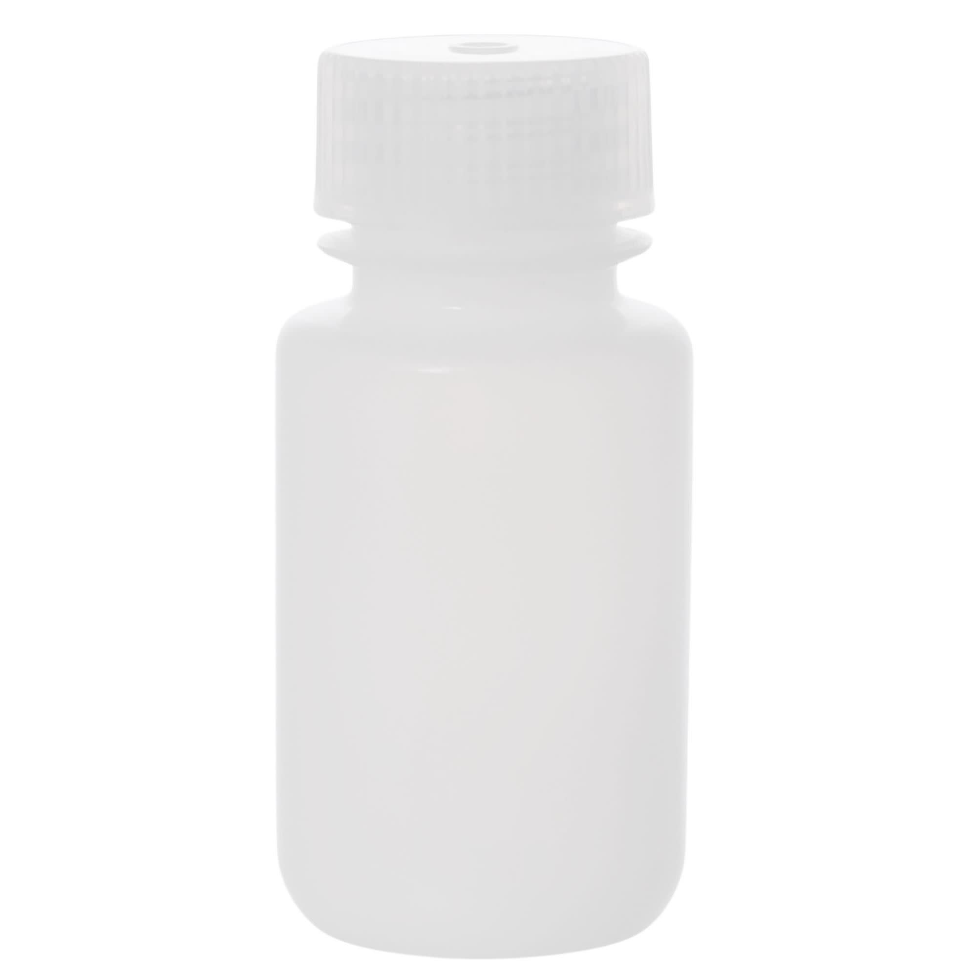60mL Sterile Wide Mouth HDPE Reagent Bottles with Polypropylene Caps, Pack of 12