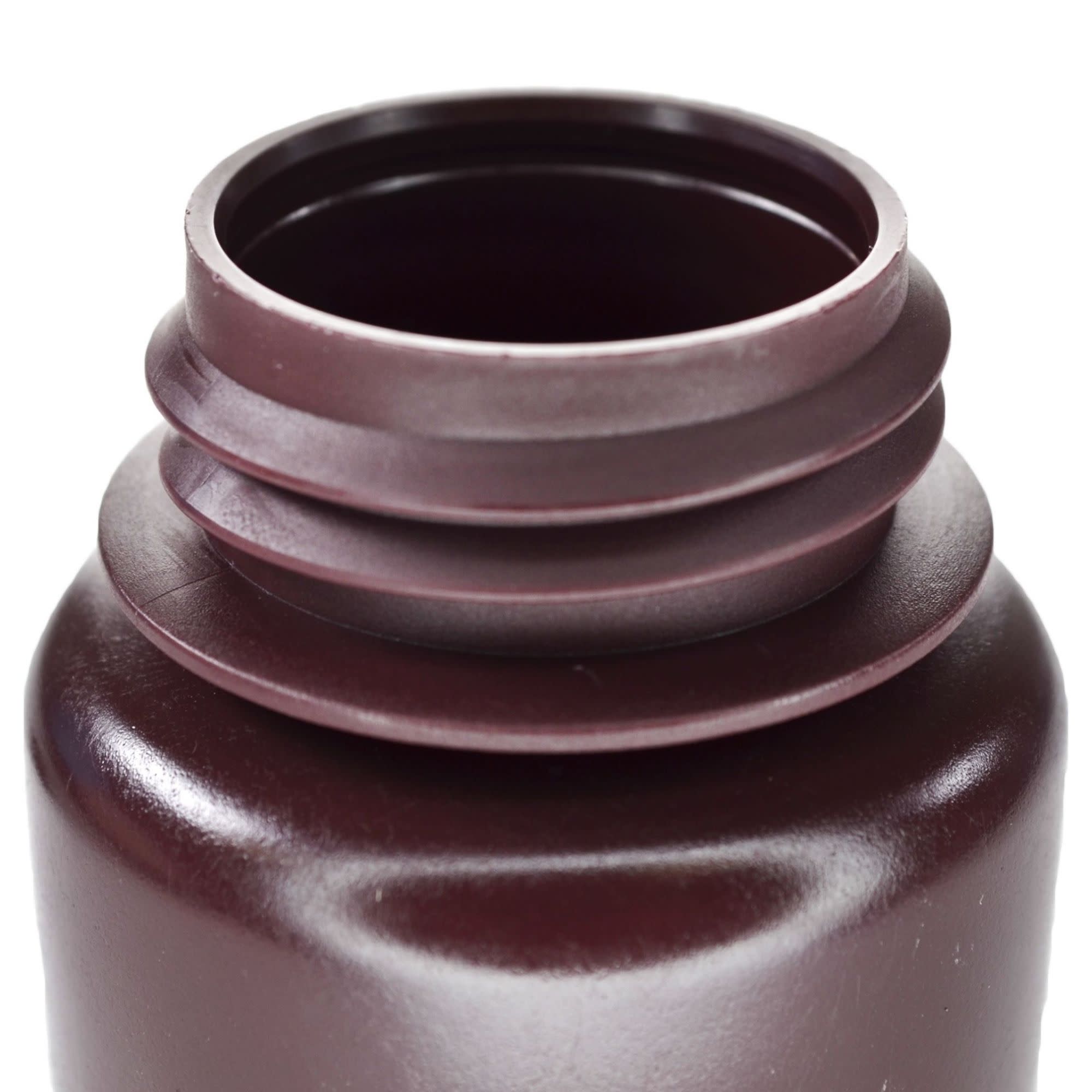 Bulk Pack of 500, 125mL Wide Mouth Amber HDPE Reagent Bottles with Polypropylene Caps