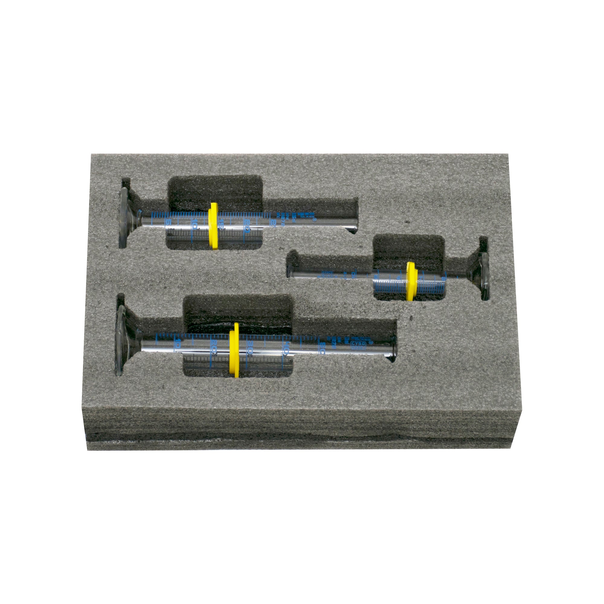 Borosilicate Glass Safety Pack Graduated Cylinder Set (10 ml, 25 ml, 50 ml) with Guard, Class A, ASTM, Autoclavable