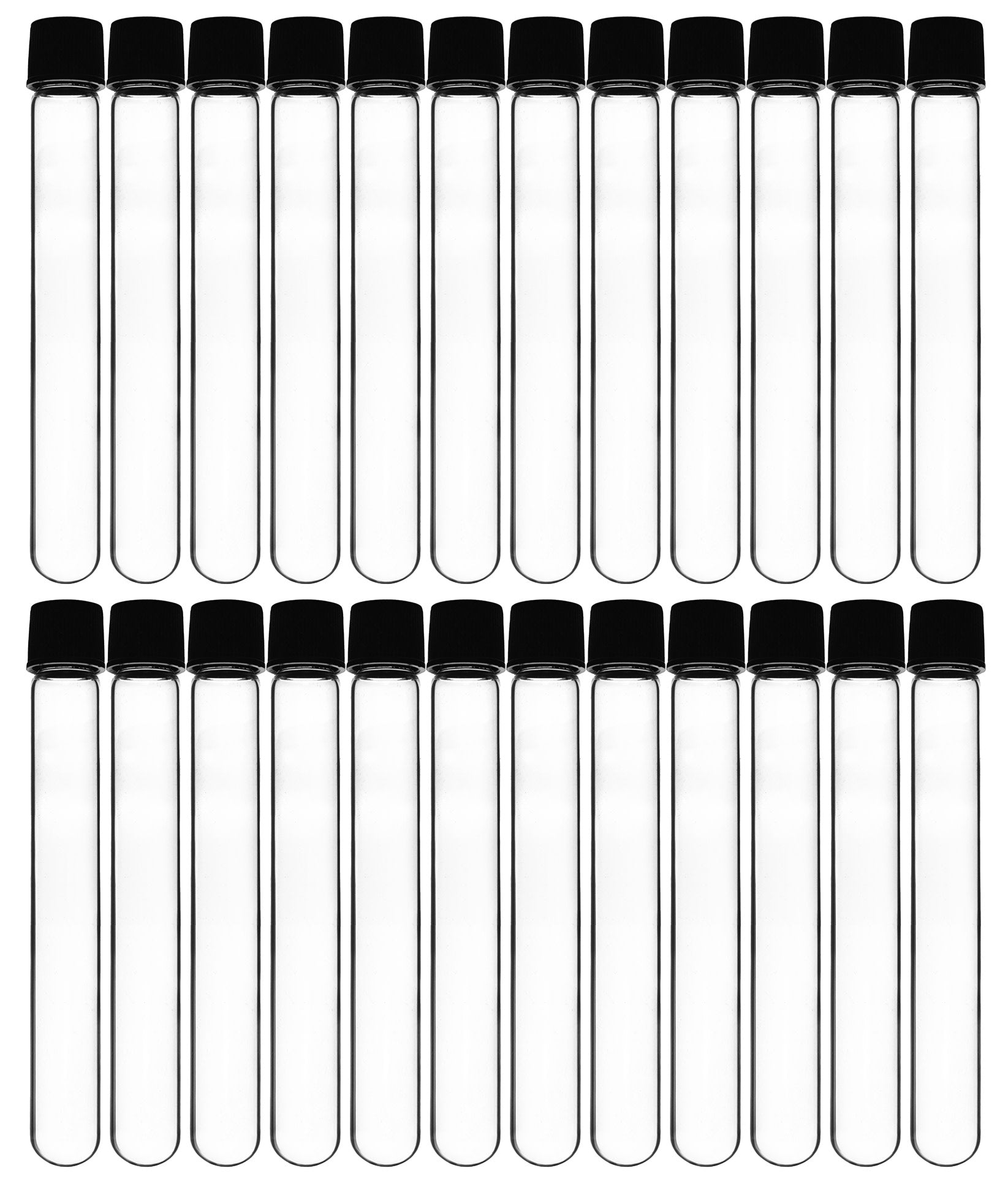Borosilicate Glass Test Tubes, 25 ml, Round Bottom with Screw Cap